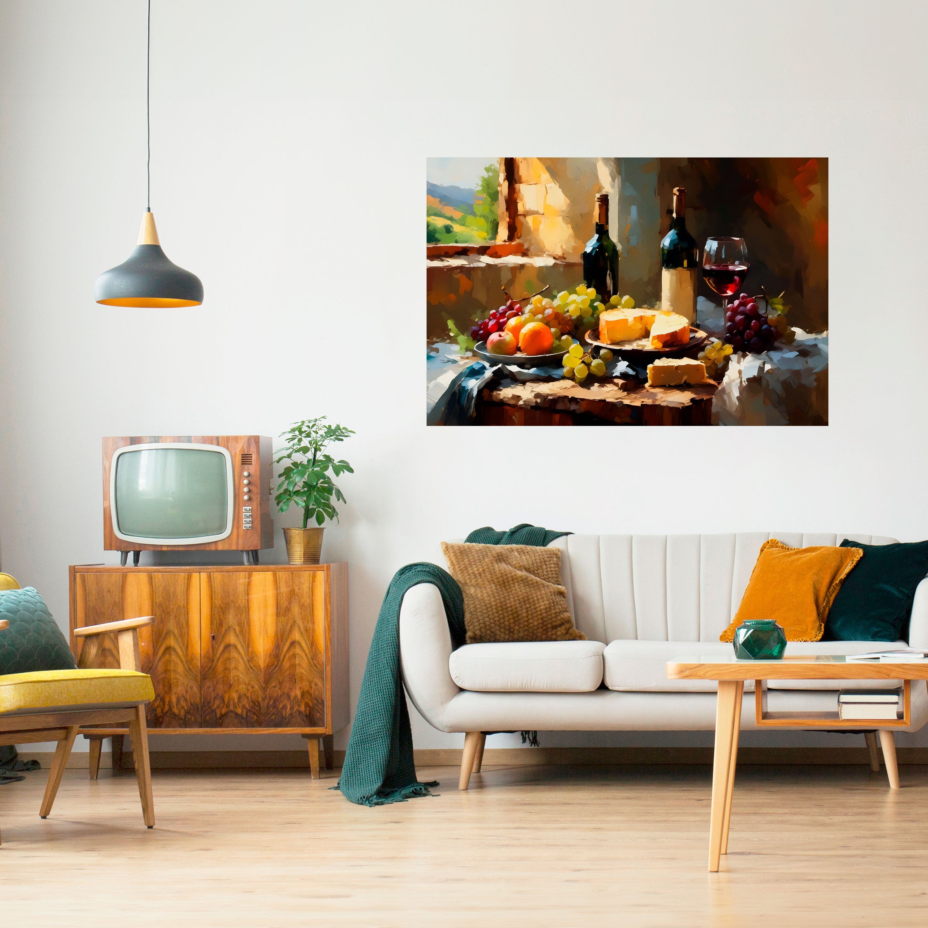 Affiche horizontale autocollante VINTAGE VINEYARD LUXURY