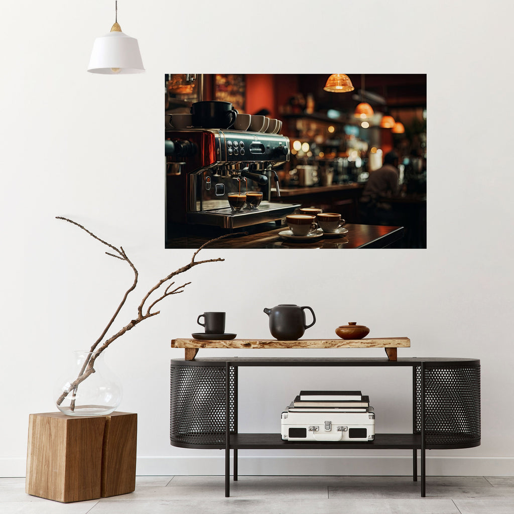 Affiche horizontale autocollante BARISTA'S DREAM MACHINE