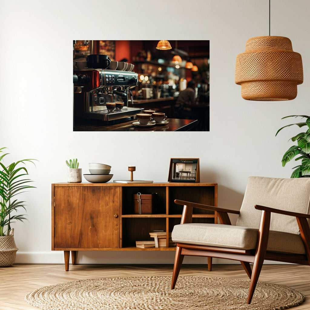 Affiche horizontale autocollante BARISTA'S DREAM MACHINE