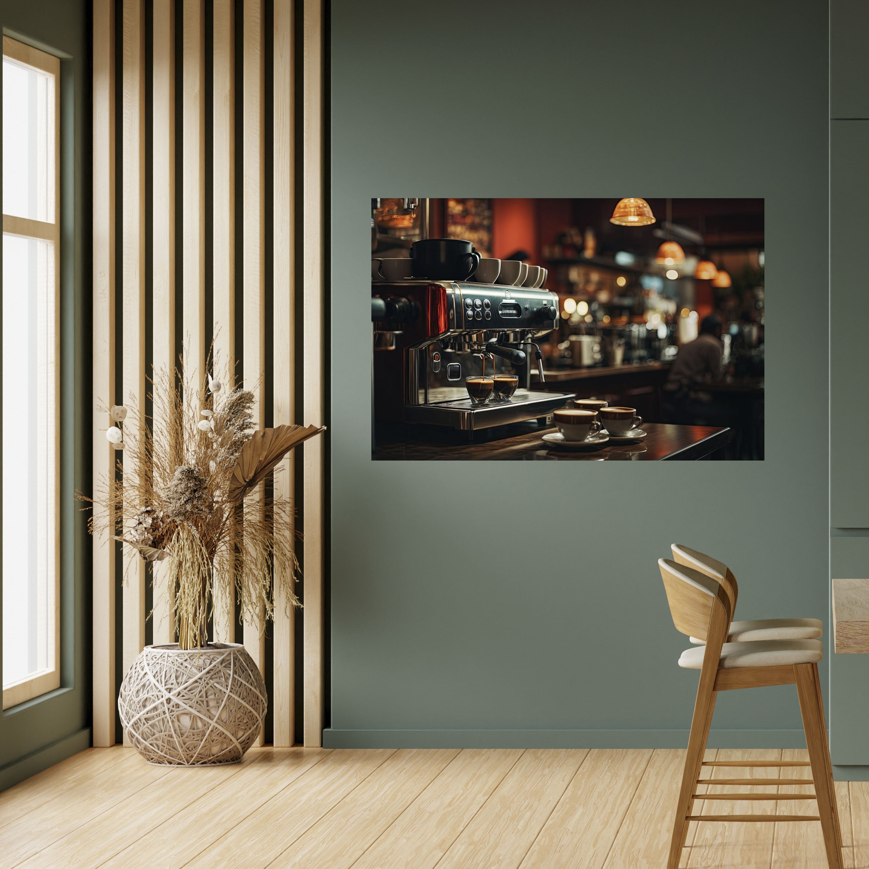 Affiche horizontale autocollante BARISTA'S DREAM MACHINE