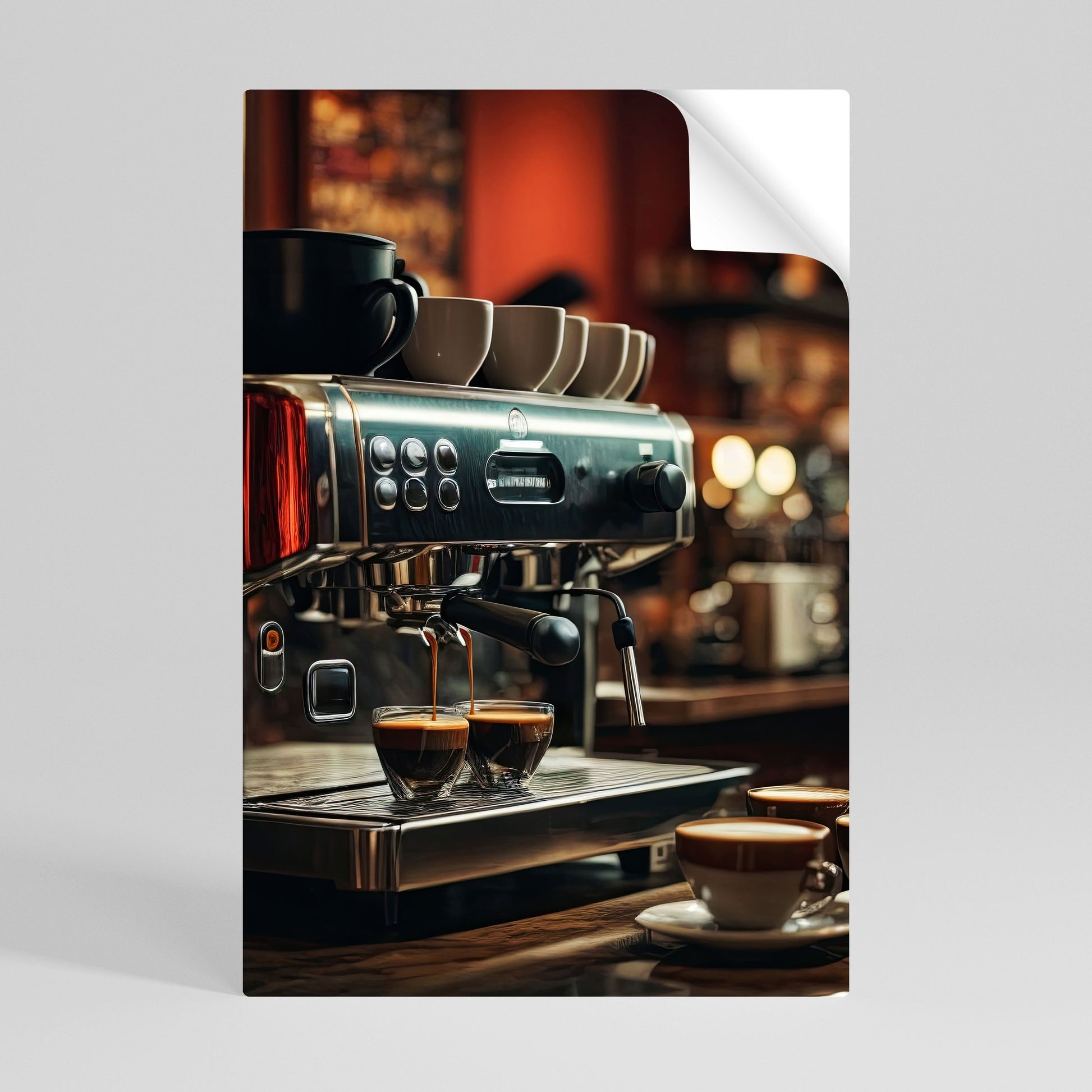 Affiche verticale autocollante BARISTA'S DREAM MACHINE