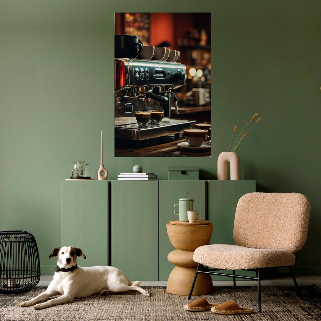 Affiche verticale autocollante BARISTA'S DREAM MACHINE