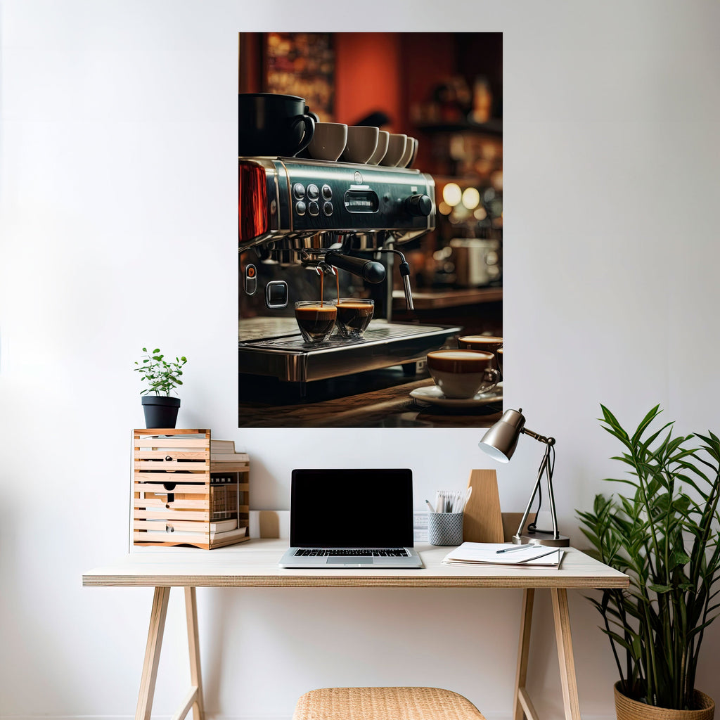 Affiche verticale autocollante BARISTA'S DREAM MACHINE
