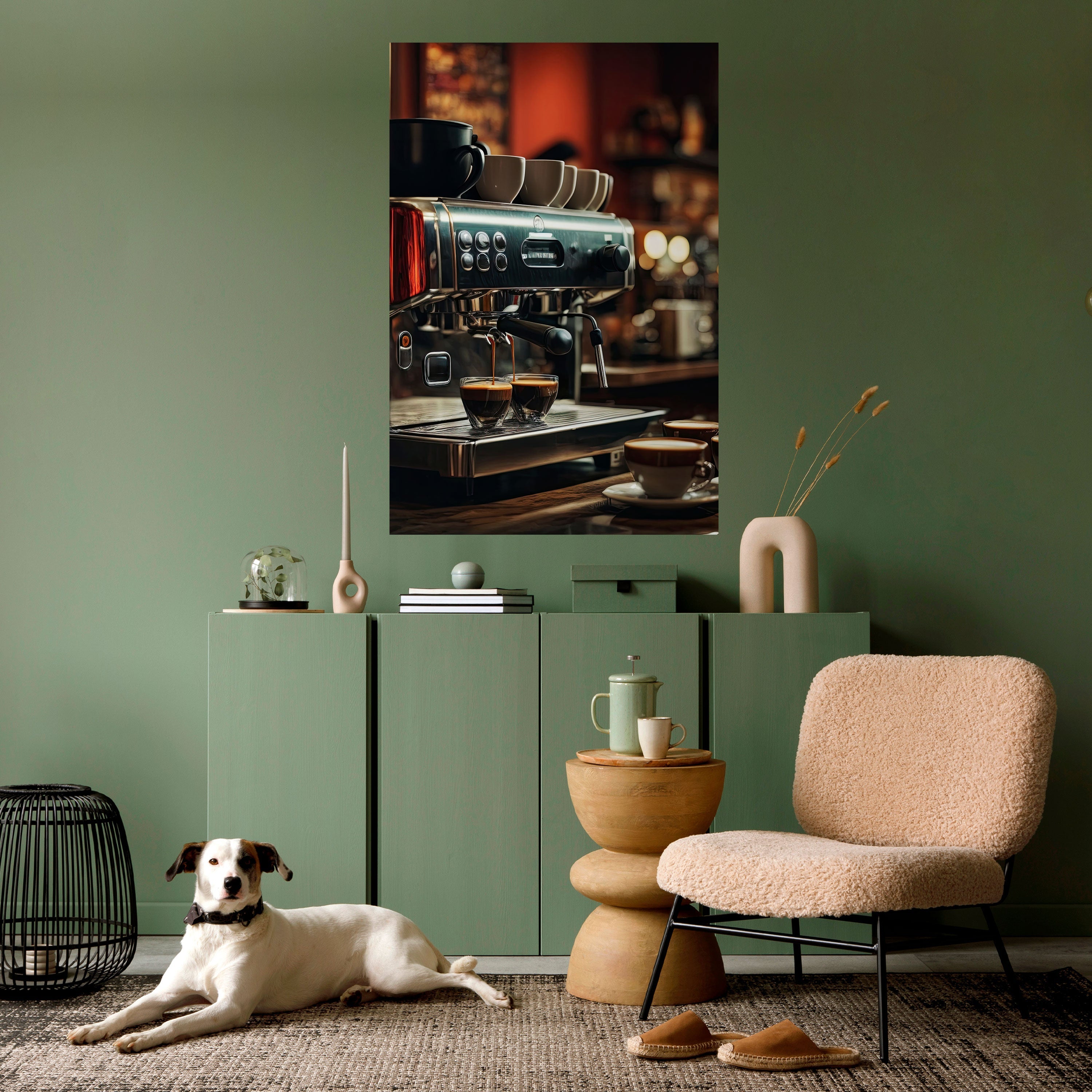 Affiche verticale autocollante BARISTA'S DREAM MACHINE