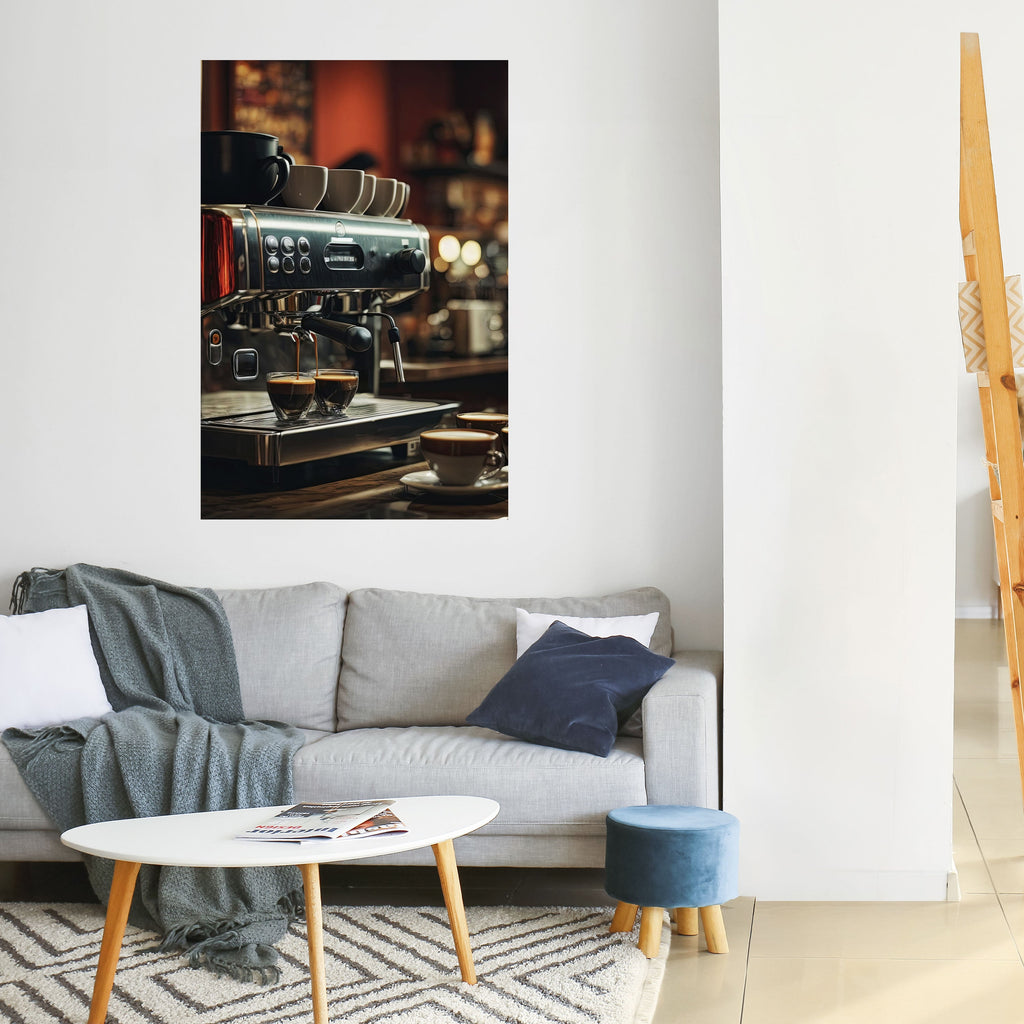 Affiche verticale autocollante BARISTA'S DREAM MACHINE