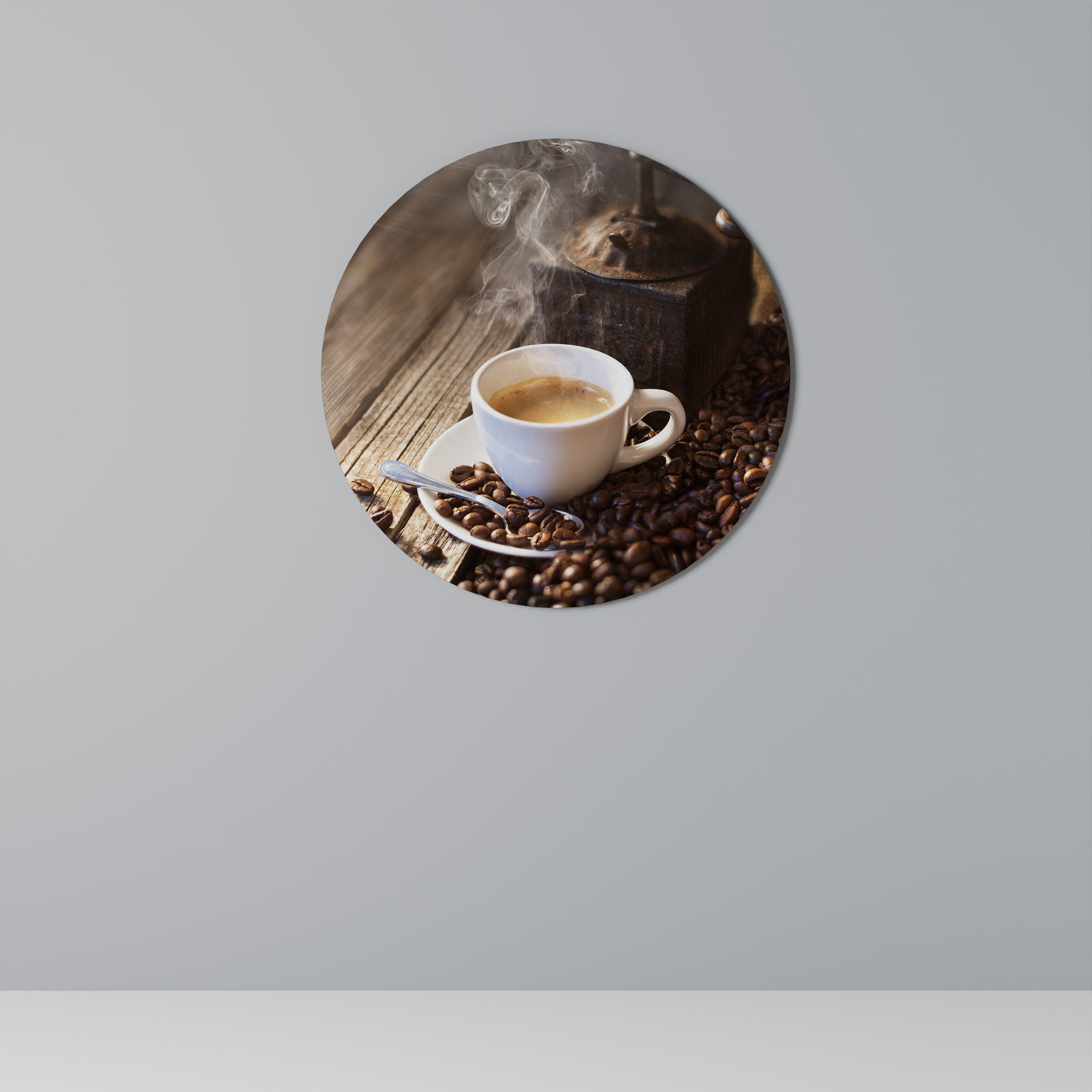 Décoration murale ronde « STEAMING BREWED DELIGHT »