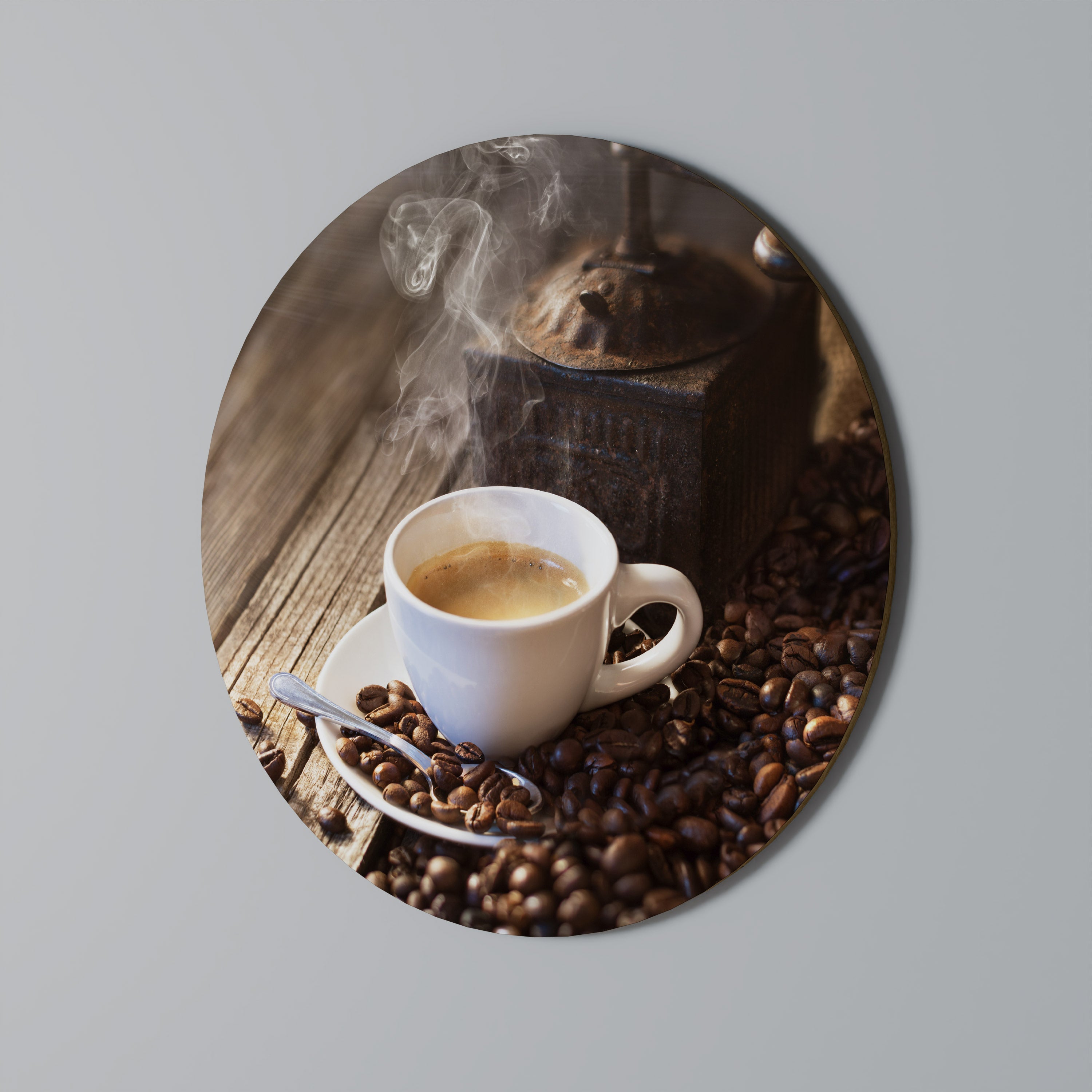 Décoration murale ronde « STEAMING BREWED DELIGHT »