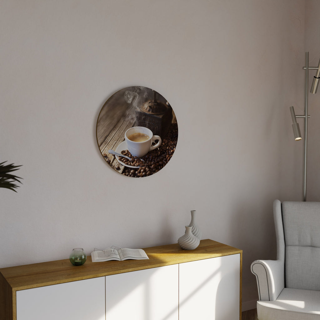 Décoration murale ronde « STEAMING BREWED DELIGHT »