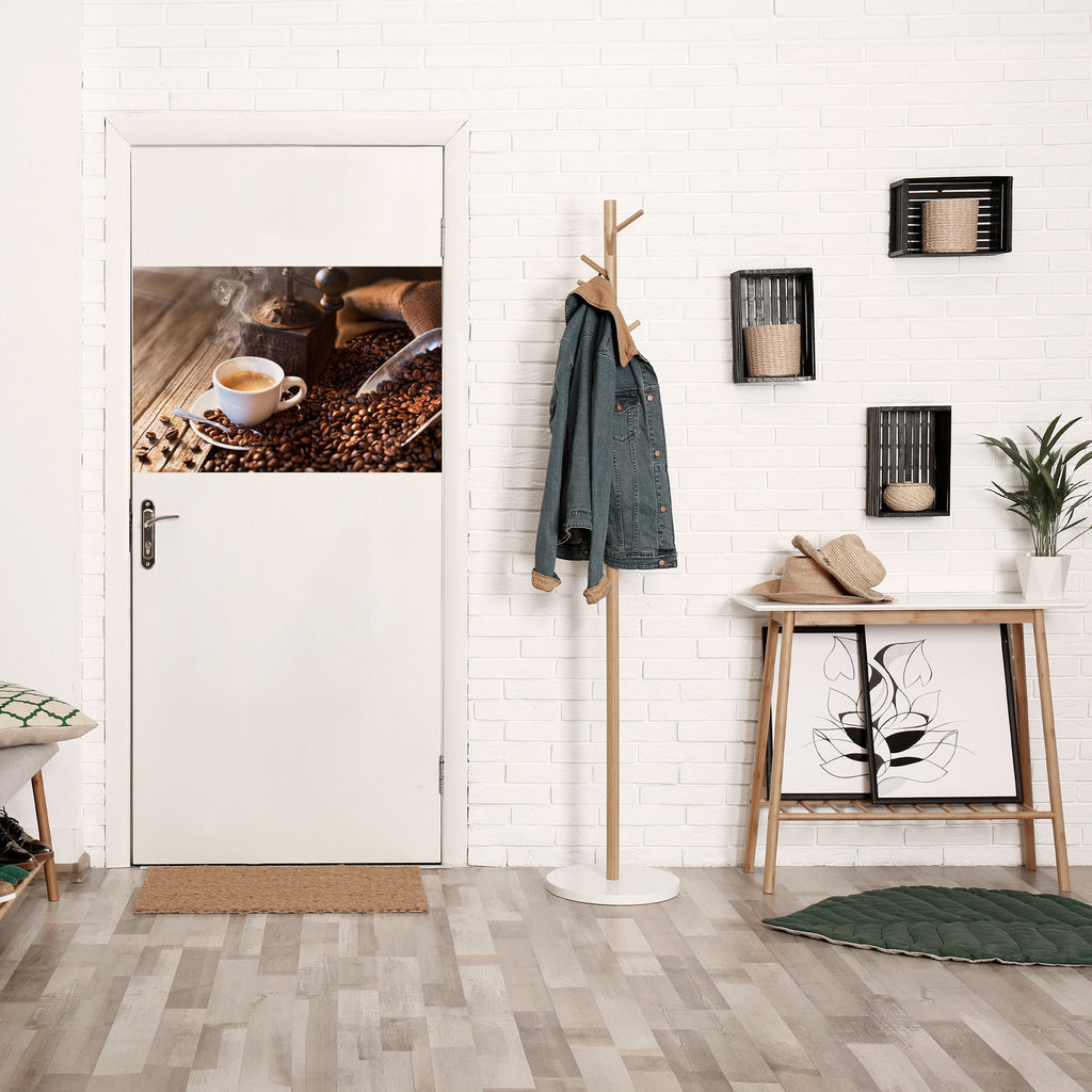 Affiche horizontale autocollante « STEAMING BREWED DELIGHT »