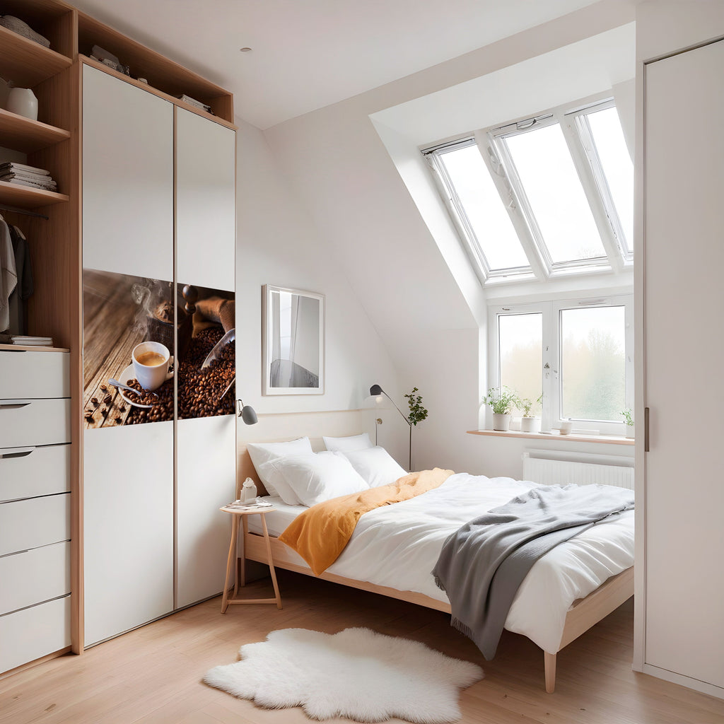 Affiche horizontale autocollante « STEAMING BREWED DELIGHT »