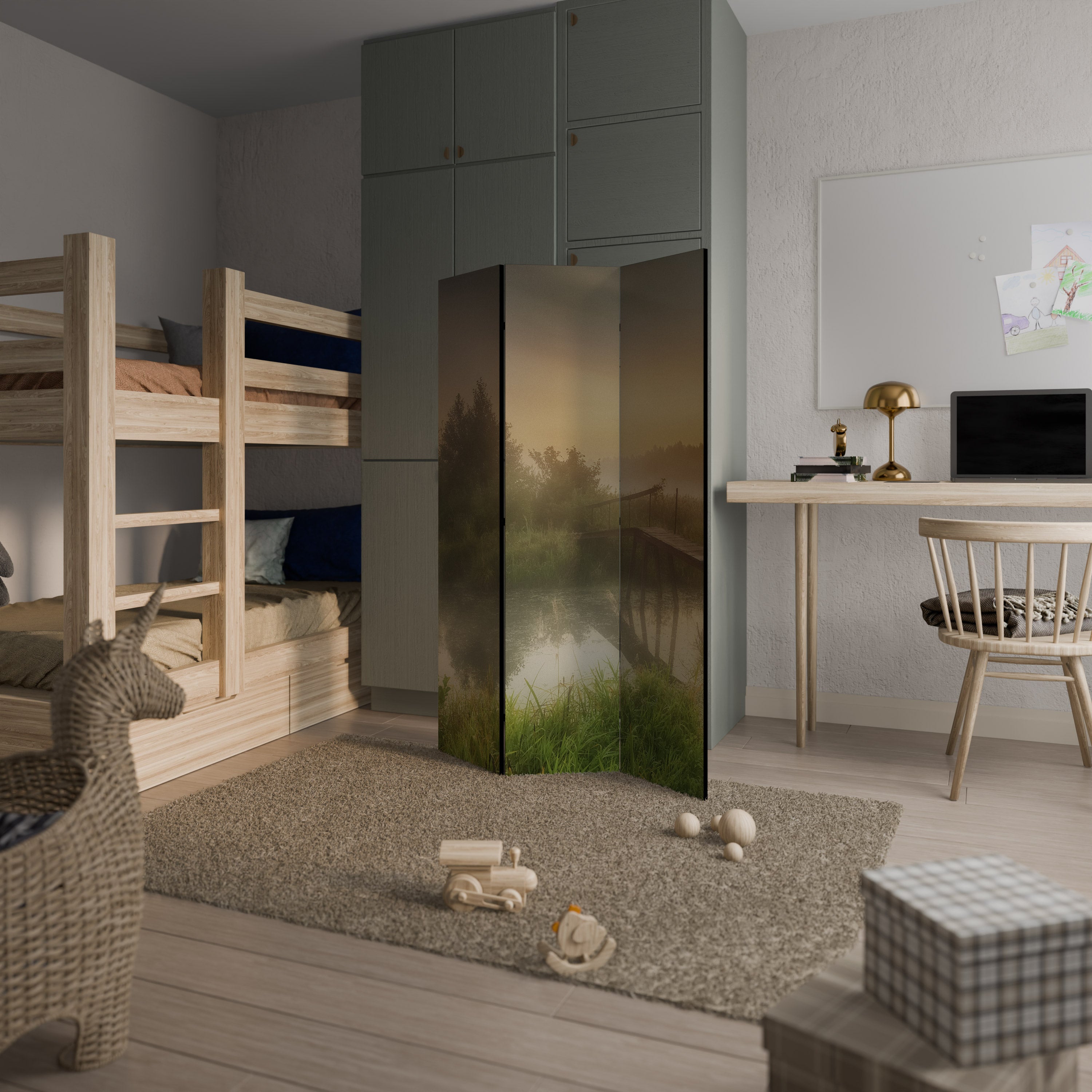 Paravent décoratif à 3 panneaux DREAMY HAZE