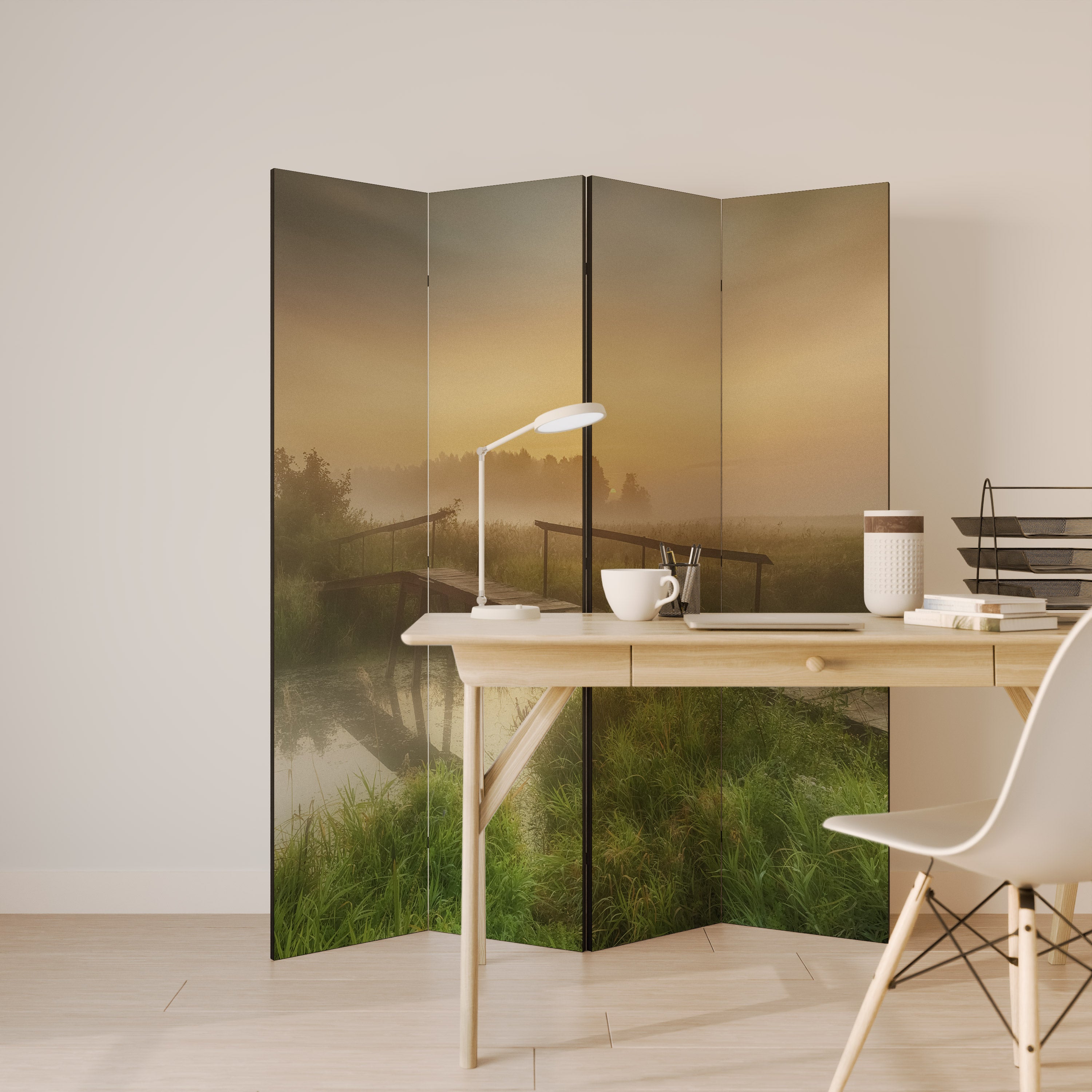 DREAMY HAZE 4-Panel Room Divider