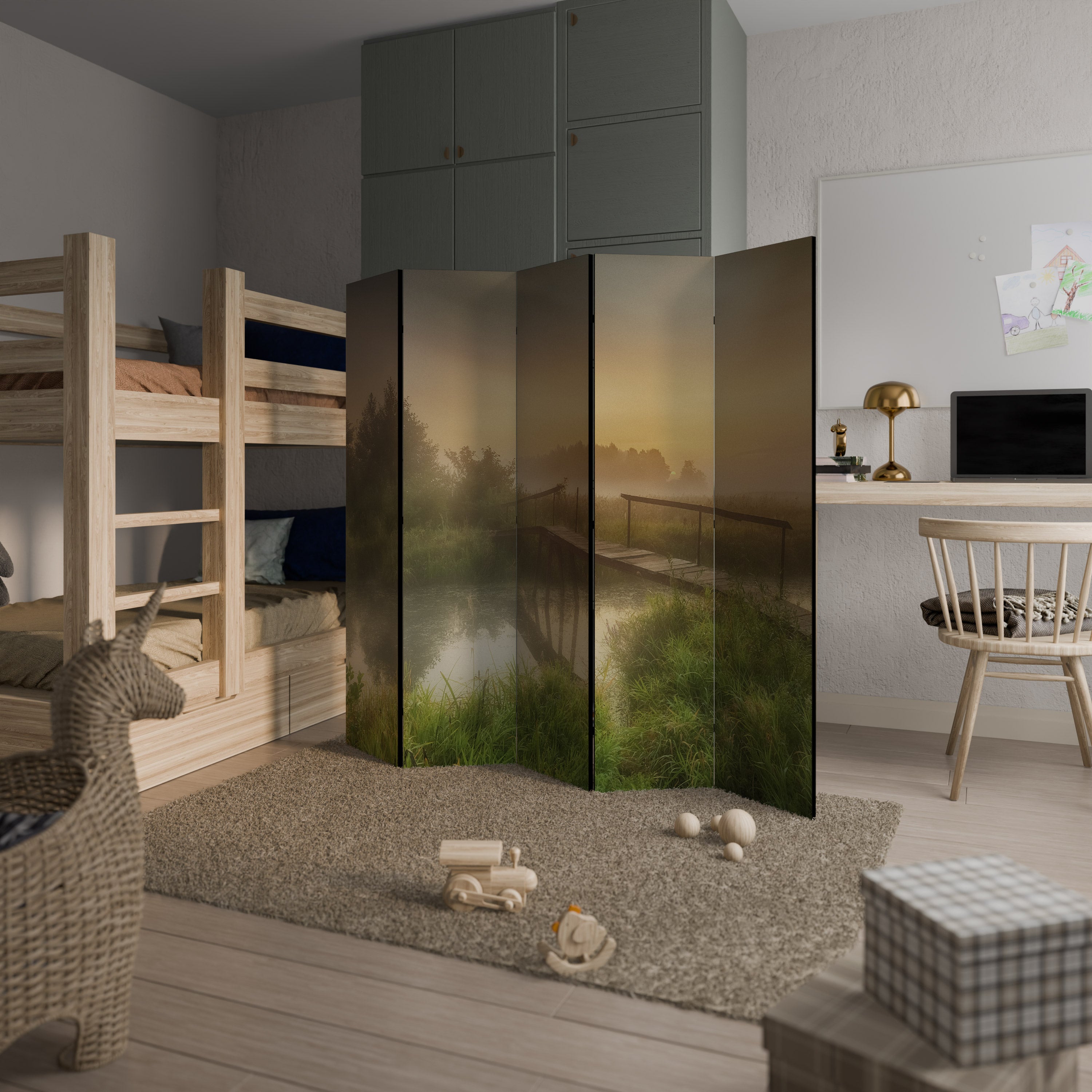 DREAMY HAZE 5-Panel Room Divider