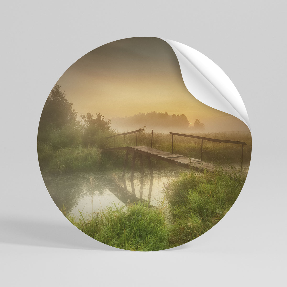 DREAMY HAZE Peel and Stick Round Sticker