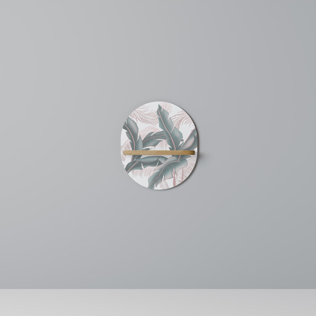 Étagère d'art ovale DELICATE BLISS effet chêne