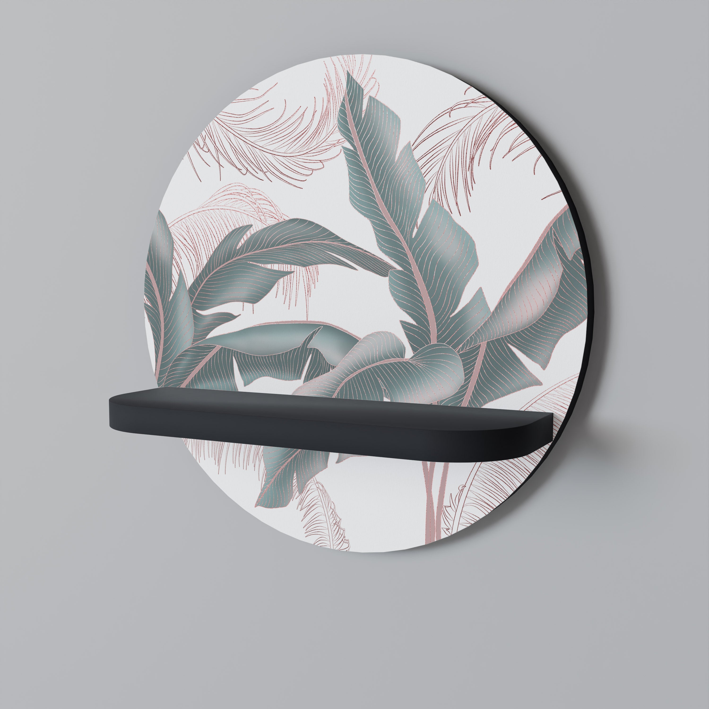 Étagère d'art ronde DELICATE BLISS en finition noire