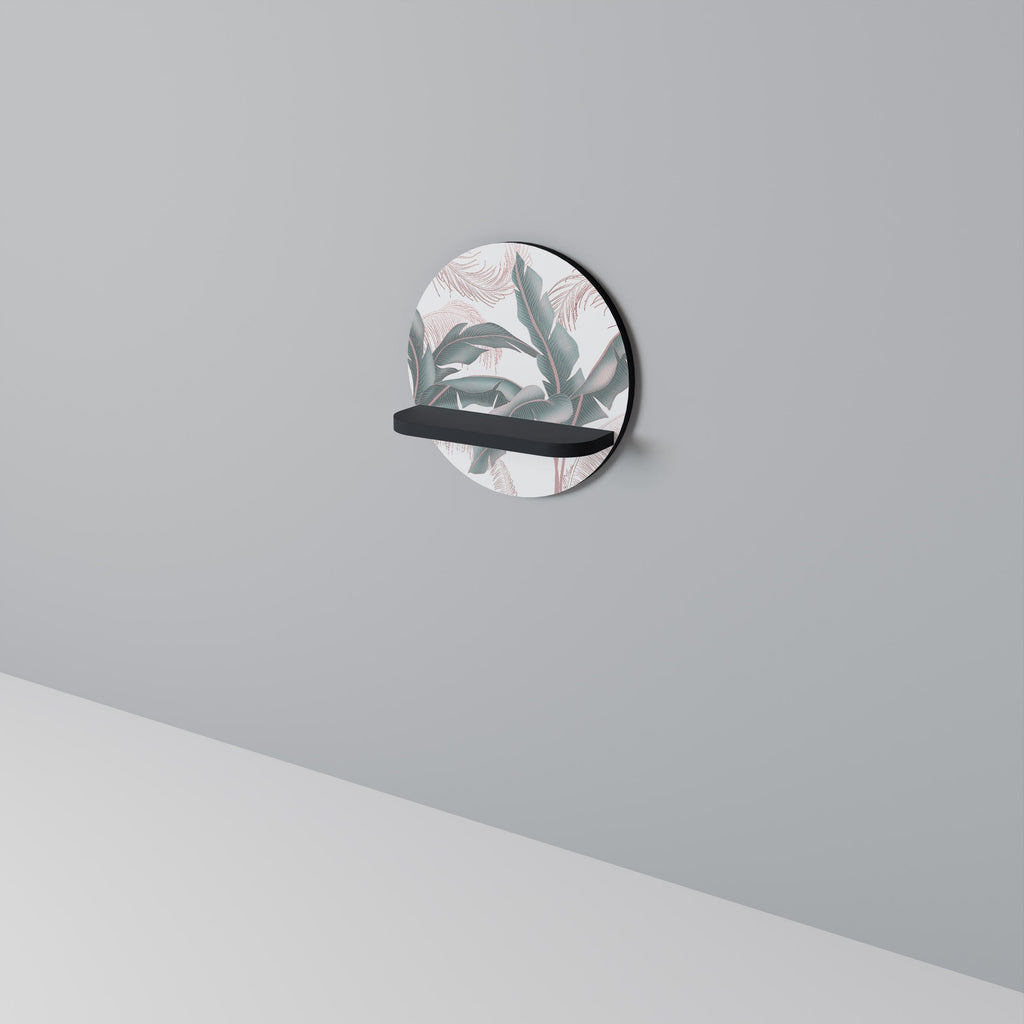 Étagère d'art ronde DELICATE BLISS en finition noire