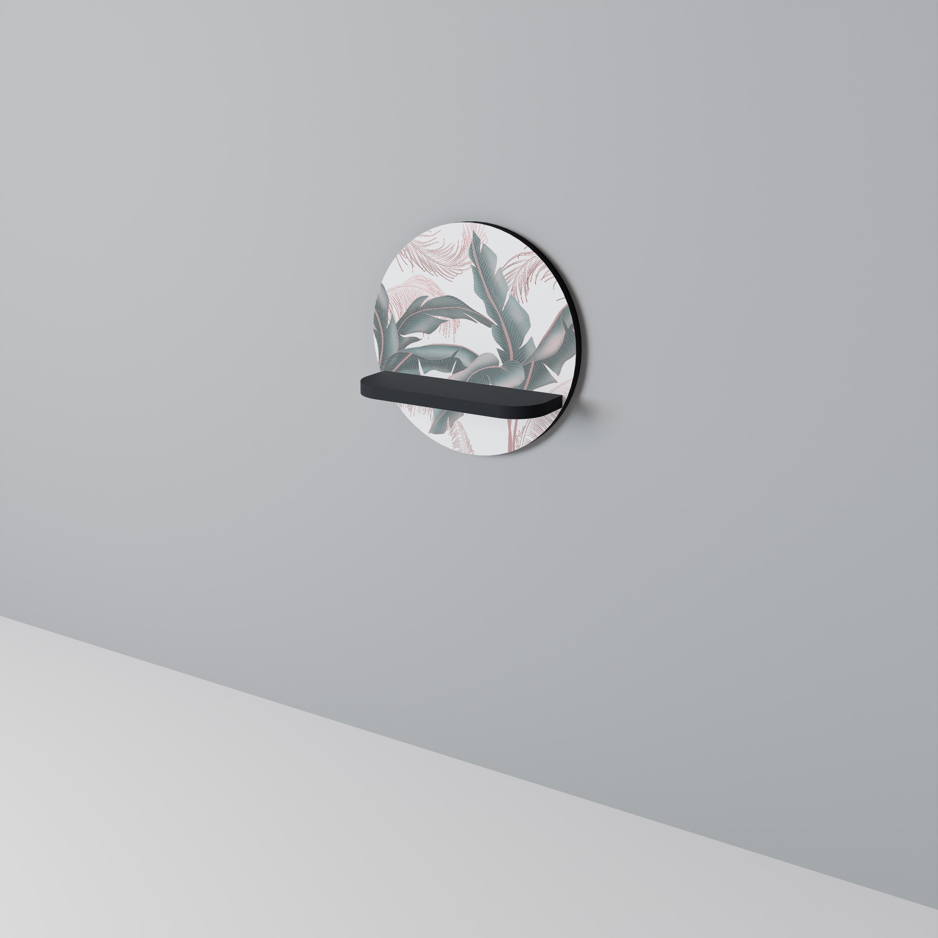 Étagère d'art ronde DELICATE BLISS en finition noire