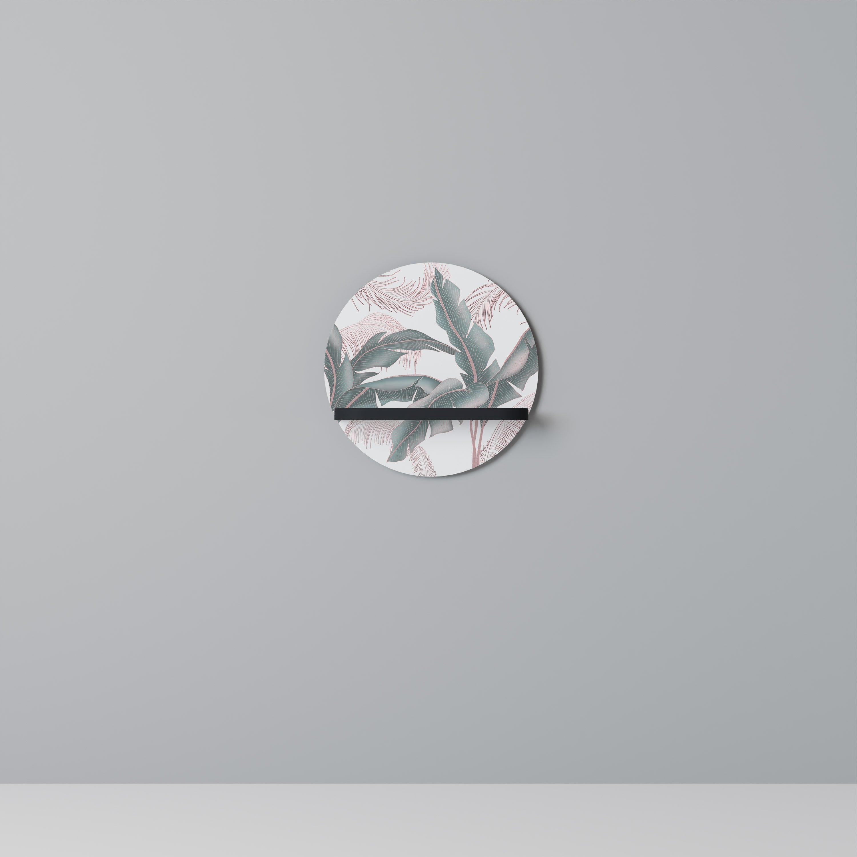 Étagère d'art ronde DELICATE BLISS en finition noire