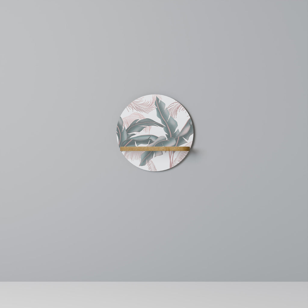 DELICATE BLISS Round Art Shelf In Oak Effect