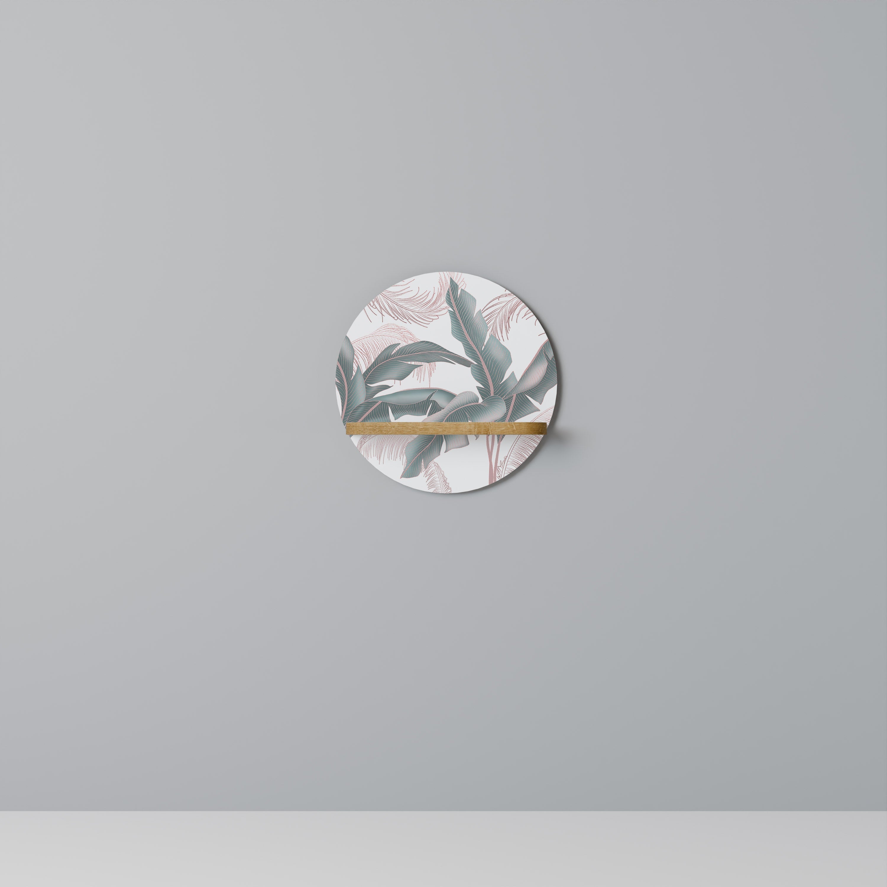 Étagère d'art ronde DELICATE BLISS effet chêne