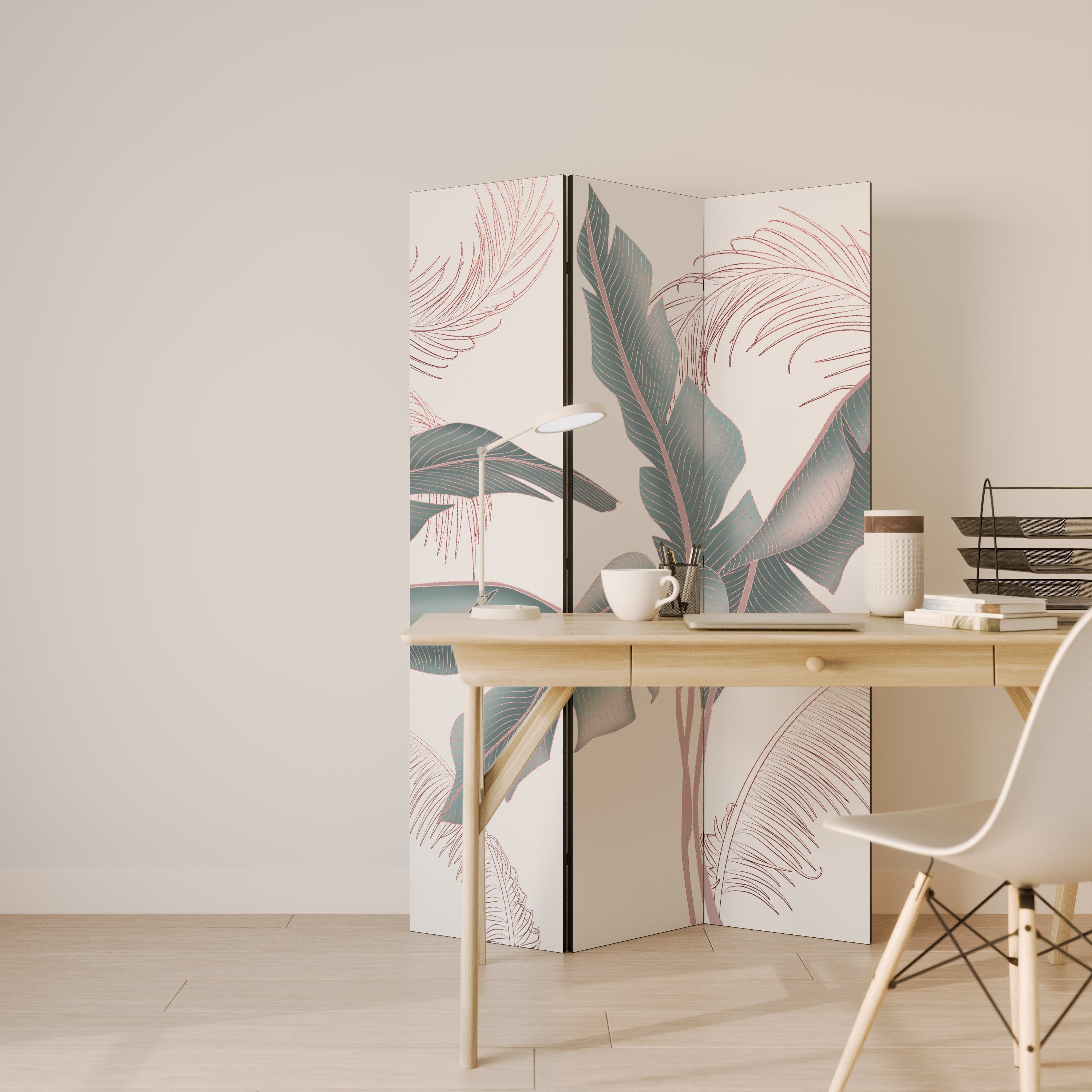 Séparateur de pièce décoratif à 3 panneaux DELICATE BLISS