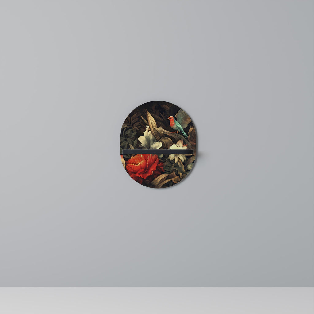 Étagère ovale BOTANICAL BIRDSONG en finition noire