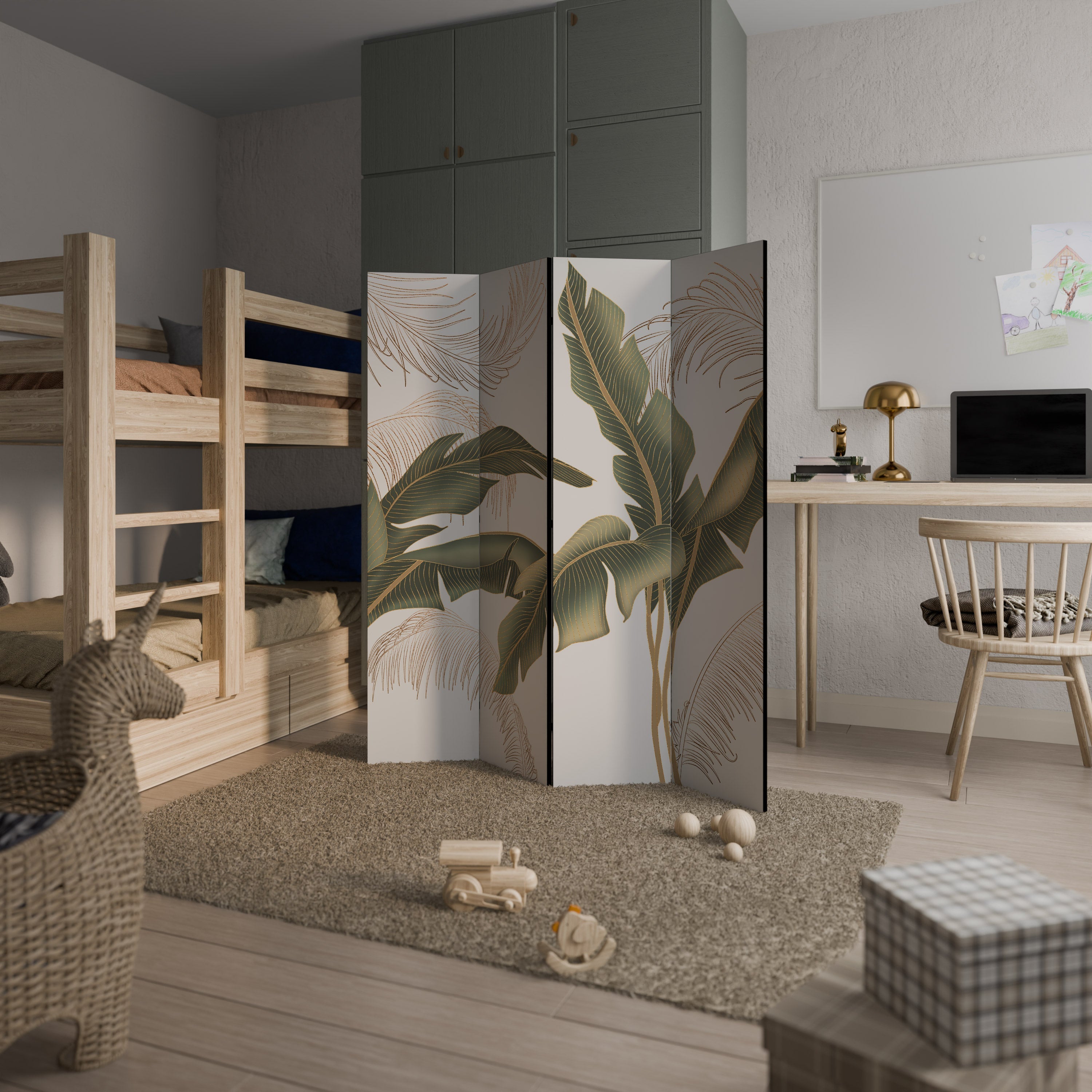 CHARME SUBTIL Paravent décoratif à 4 panneaux