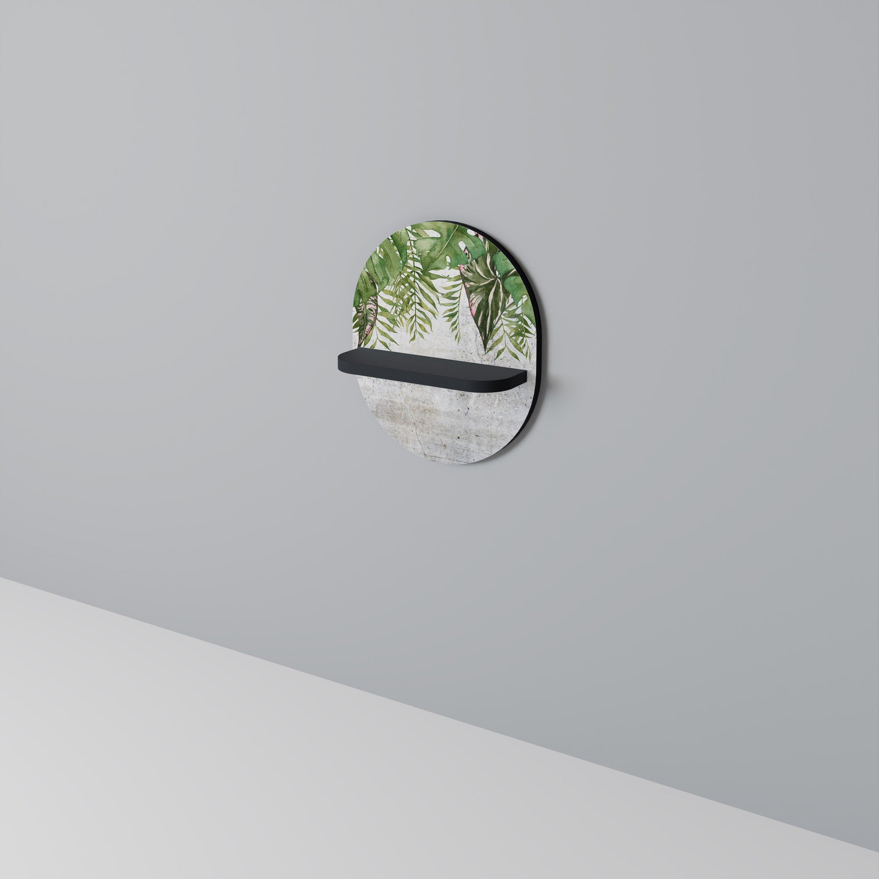 Étagère d'art ovale URBAN TROPICS en finition noire