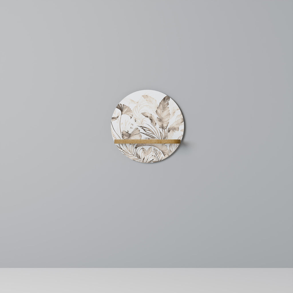 WILD TENDERNESS Round Art Shelf In Oak Effect