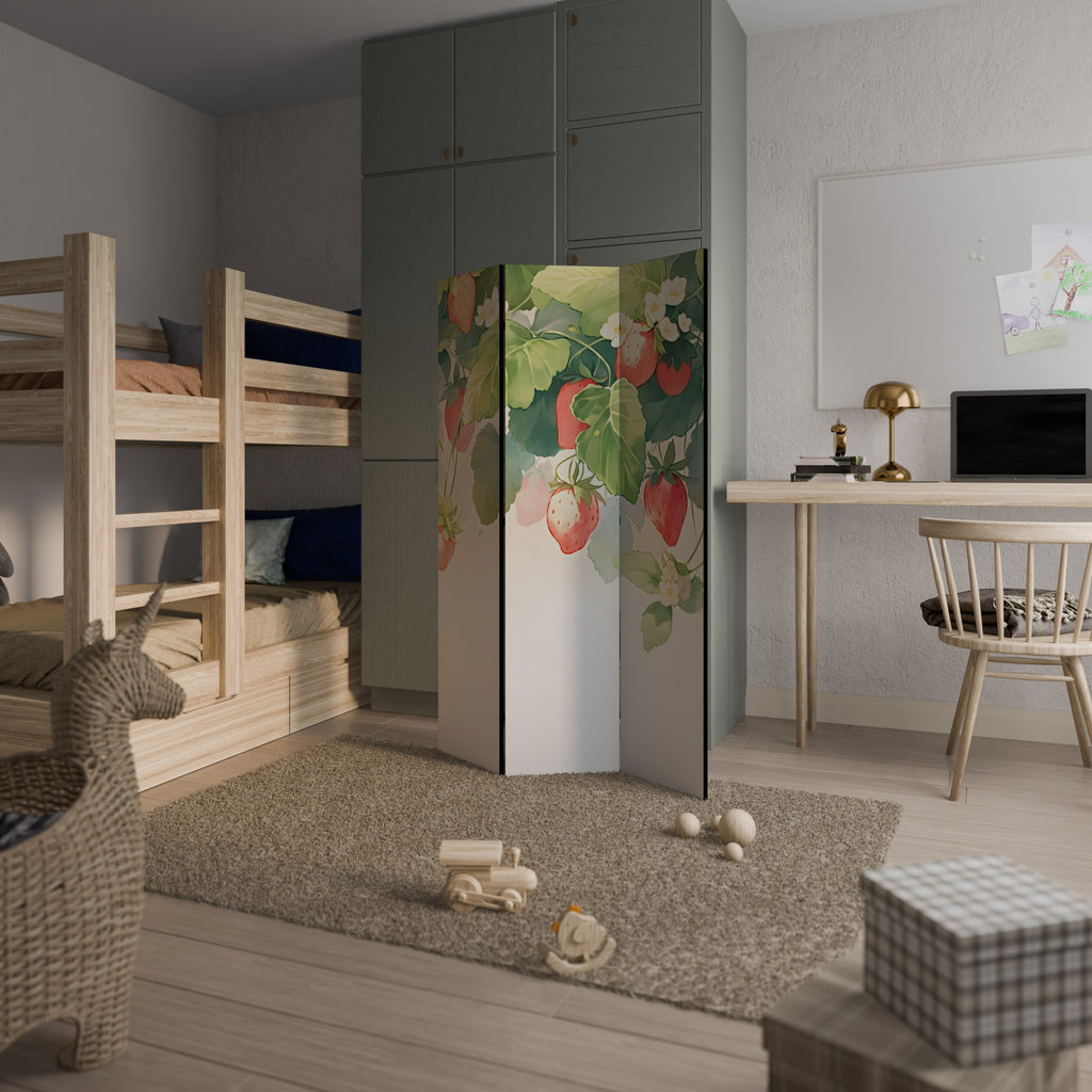 Paravent décoratif à 3 panneaux STRAWBERRY DREAMSCAPE