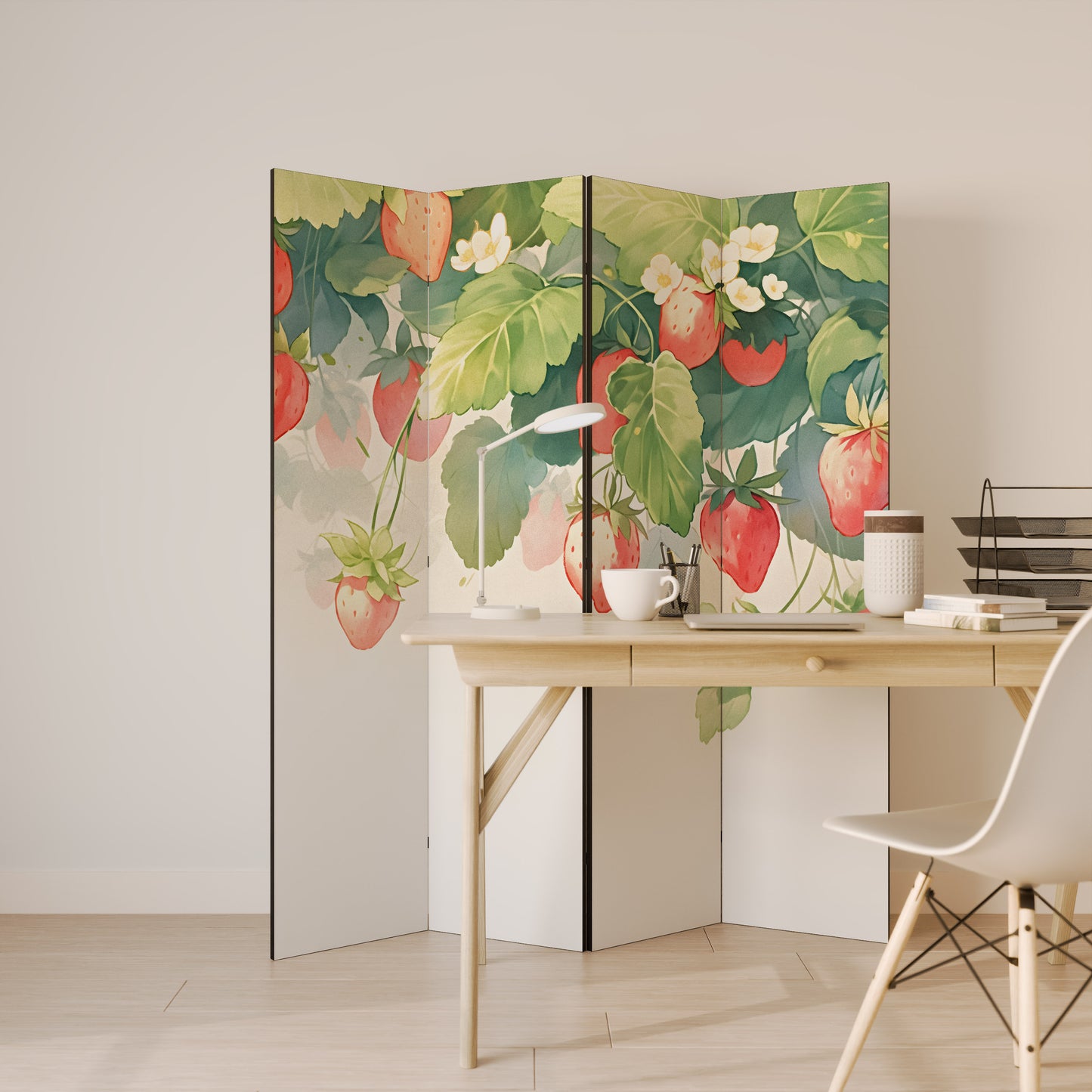STRAWBERRY DREAMSCAPE 4-Panel Room Divider