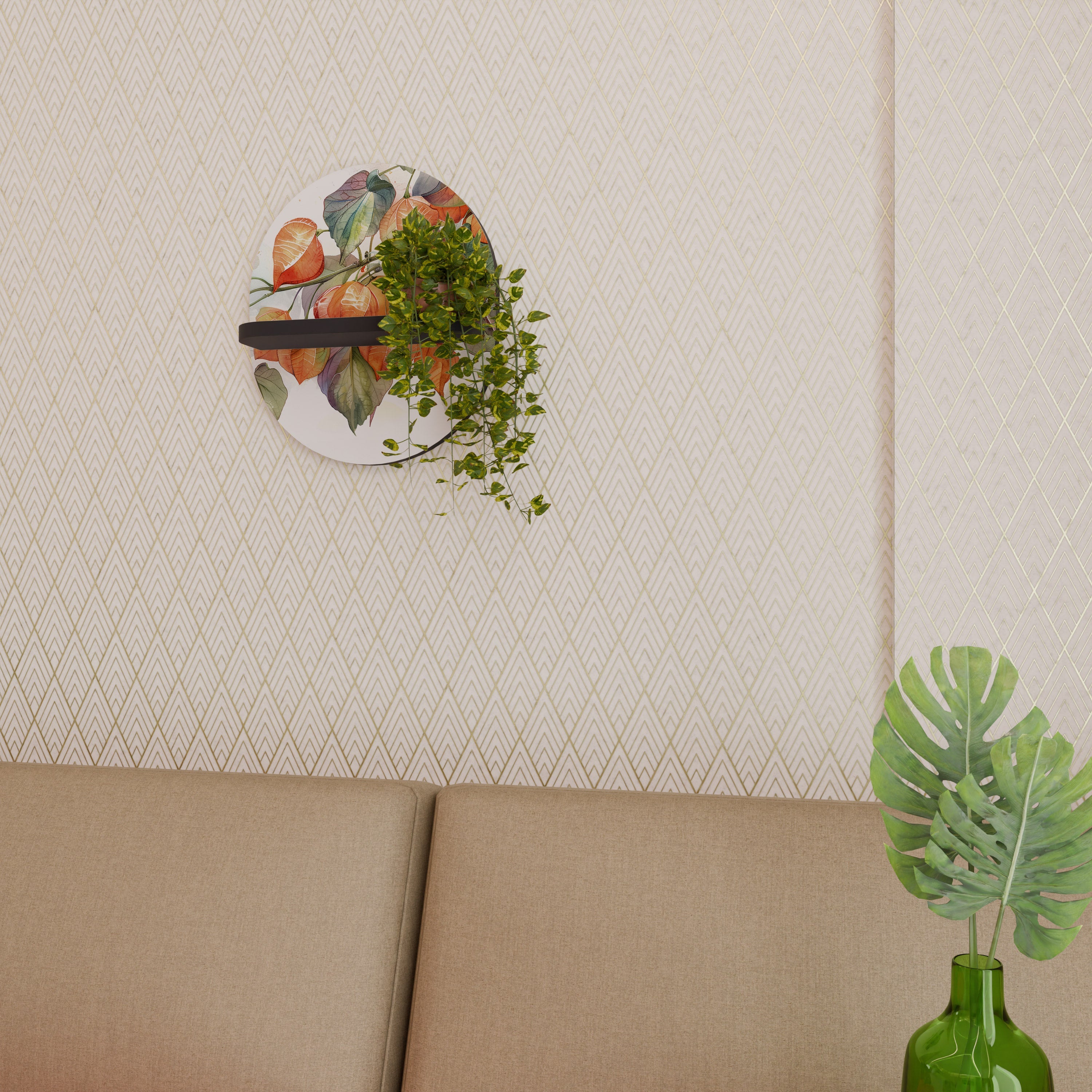 Étagère d'art ovale FLEETING DAYS en finition noire