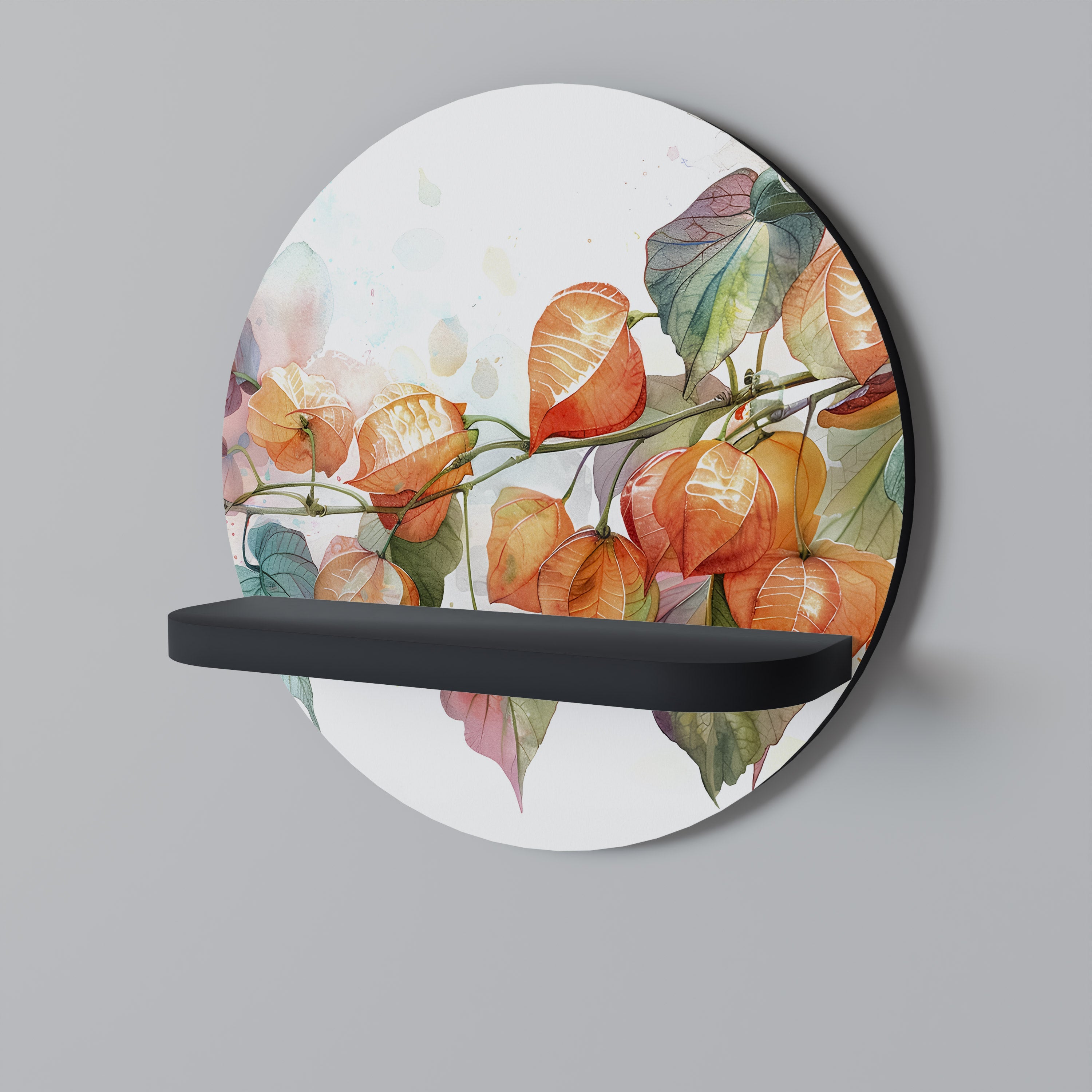 Étagère ronde FLEETING DAYS en finition noire