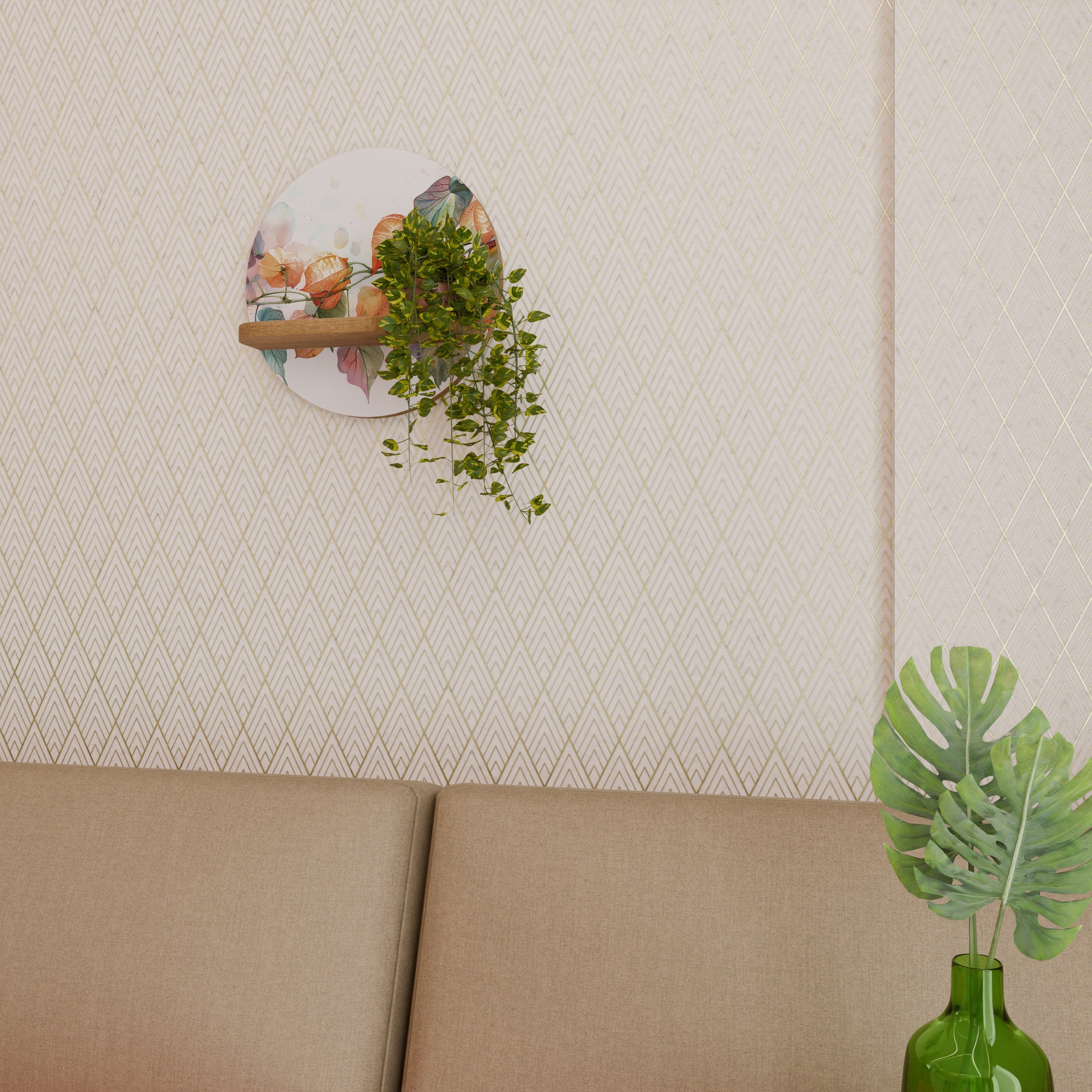 Étagère ronde FLEETING DAYS effet chêne