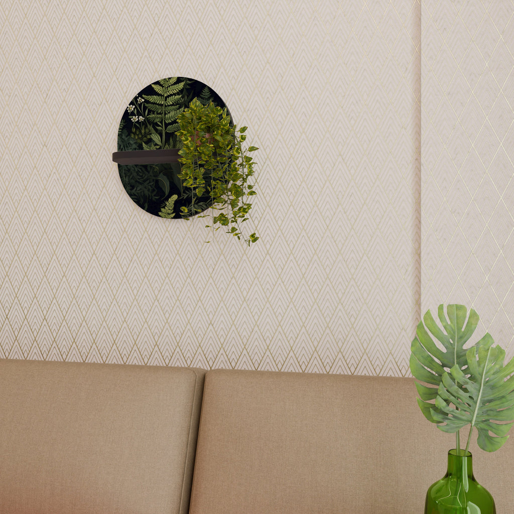 Étagère d'art ovale FOREST WONDERS en finition noire