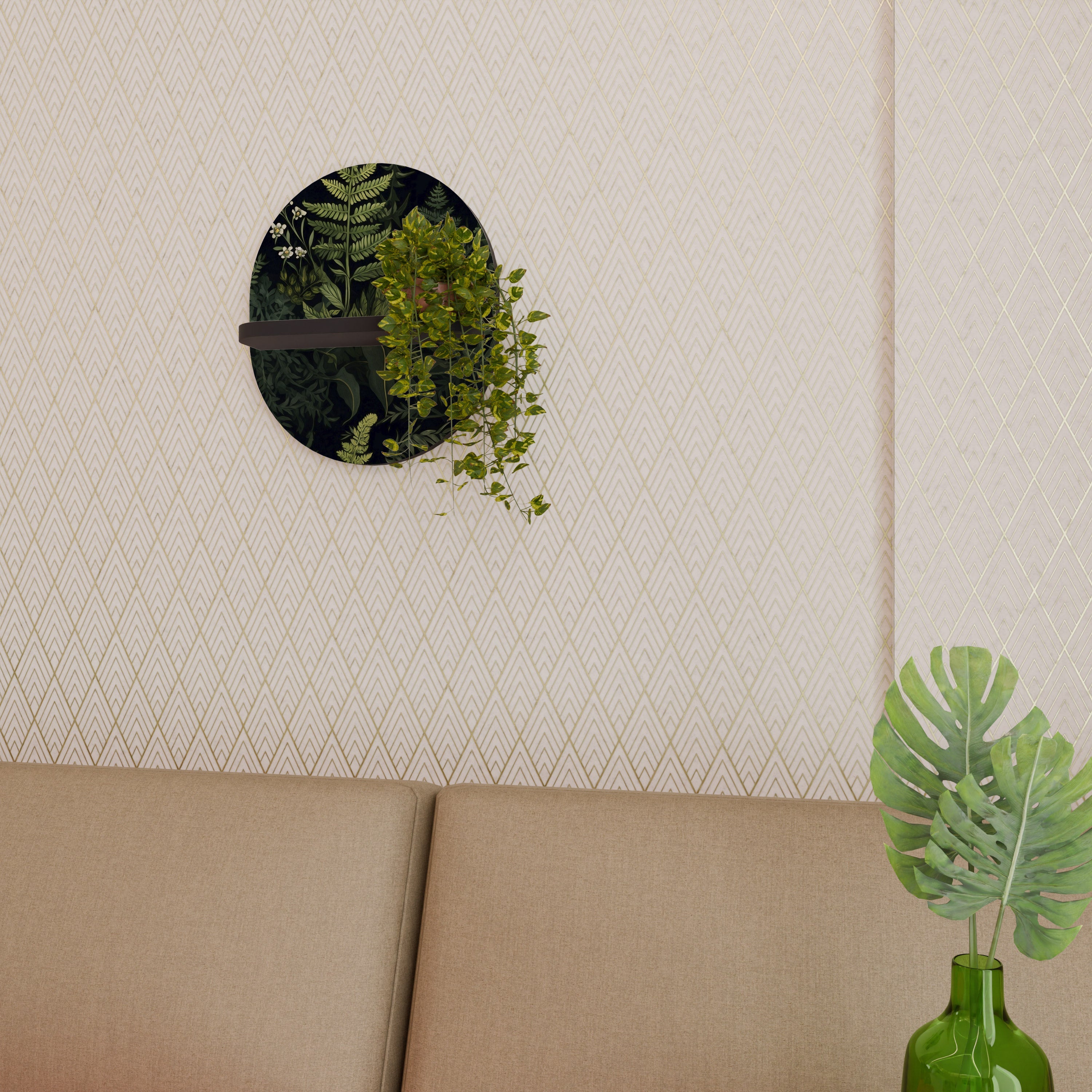 Étagère d'art ovale FOREST WONDERS en finition noire