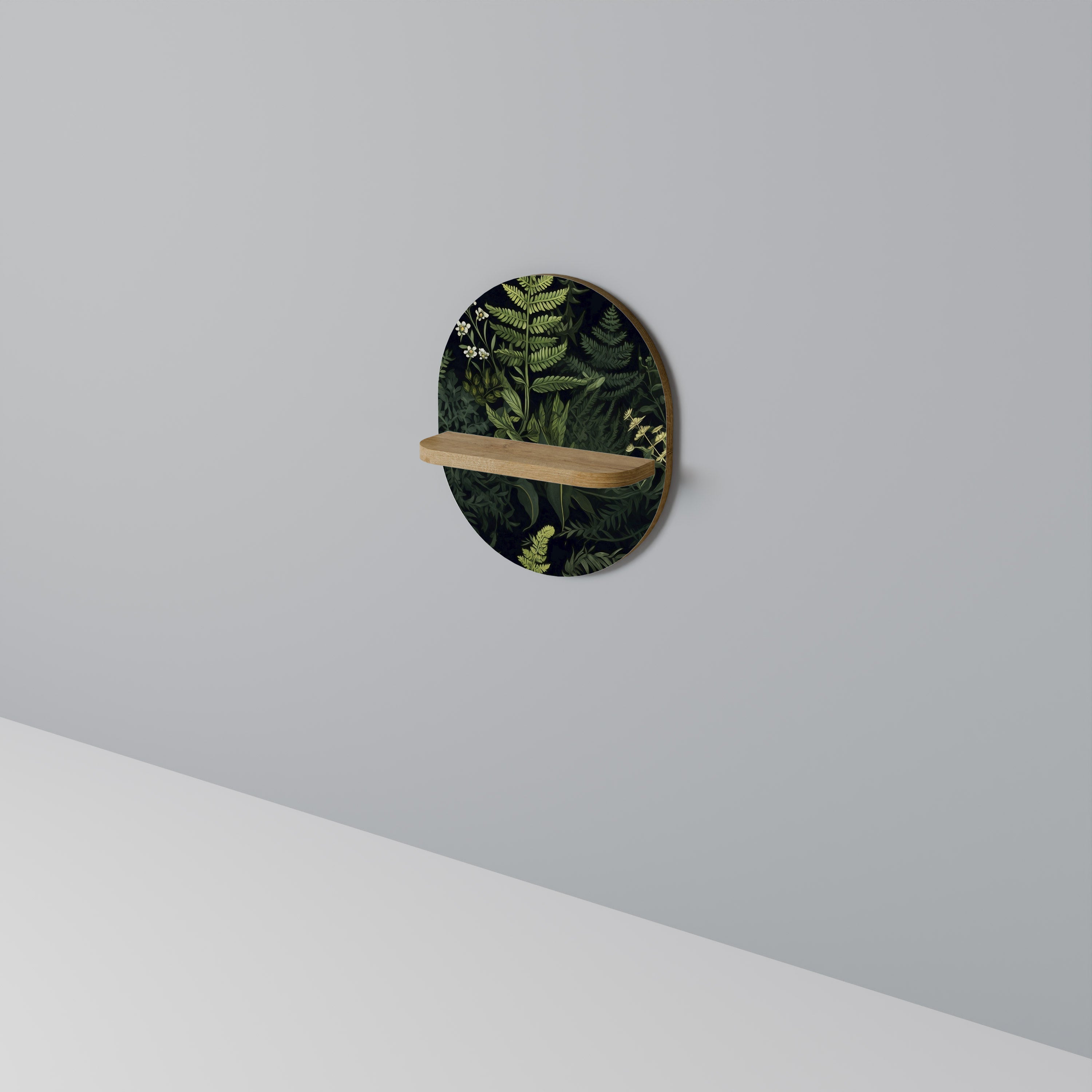 Étagère d'art ovale FOREST WONDERS effet chêne