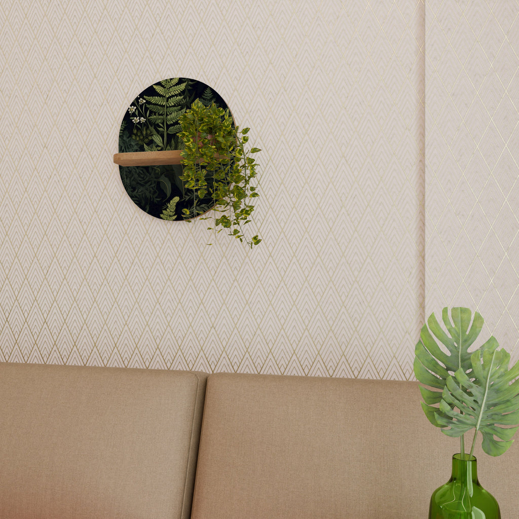 Étagère d'art ovale FOREST WONDERS effet chêne