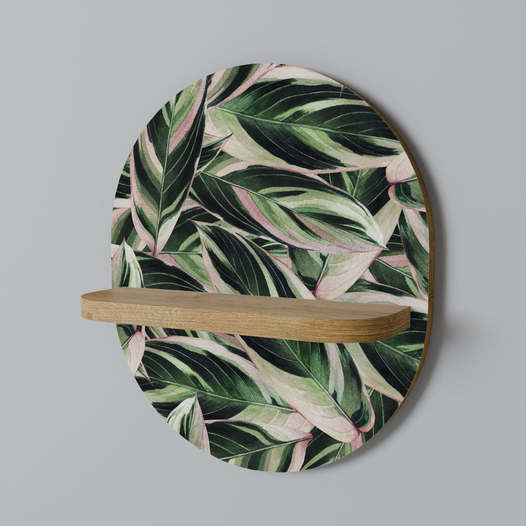 Étagère d'art ovale EERIE STROMANTHE effet chêne