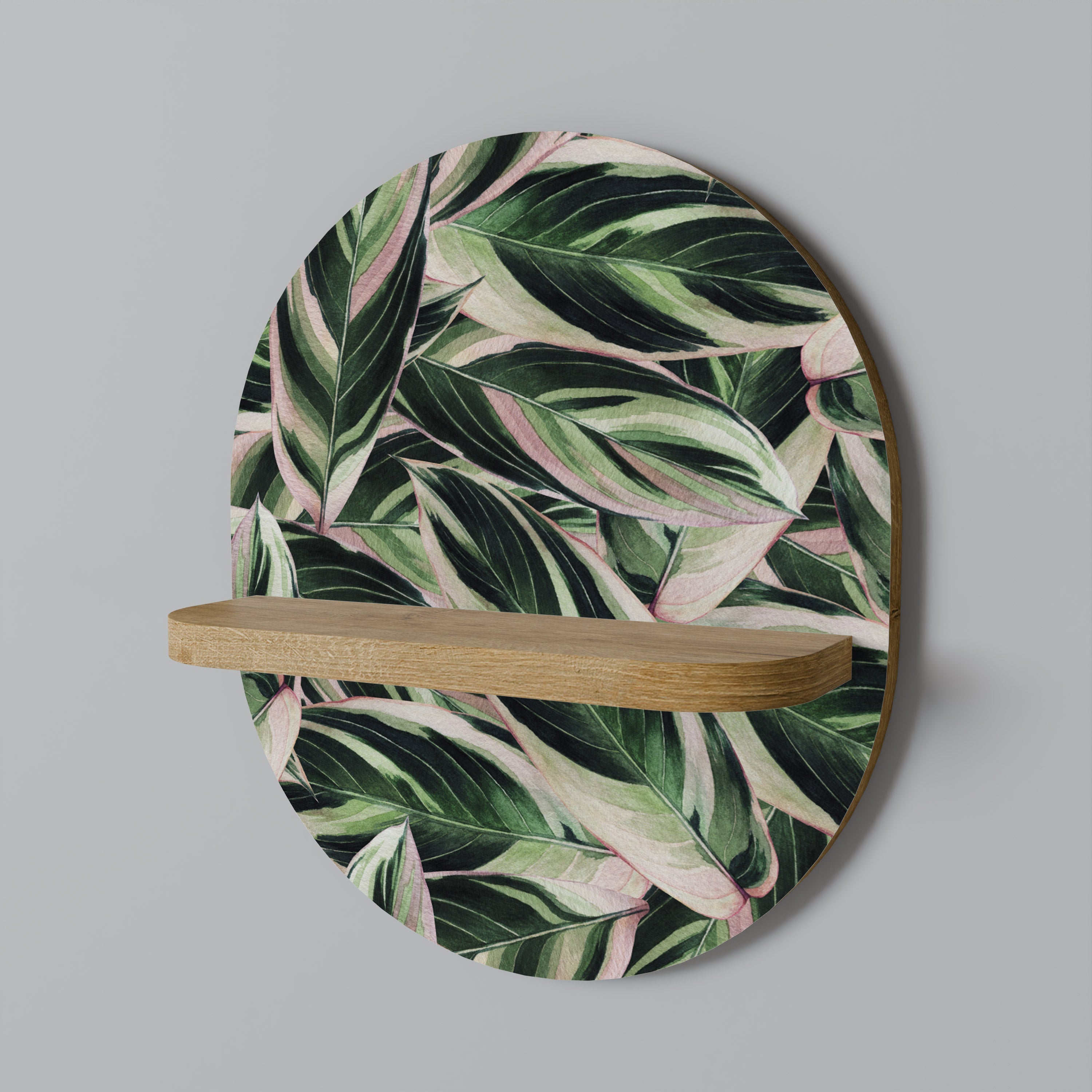 Étagère d'art ovale EERIE STROMANTHE effet chêne