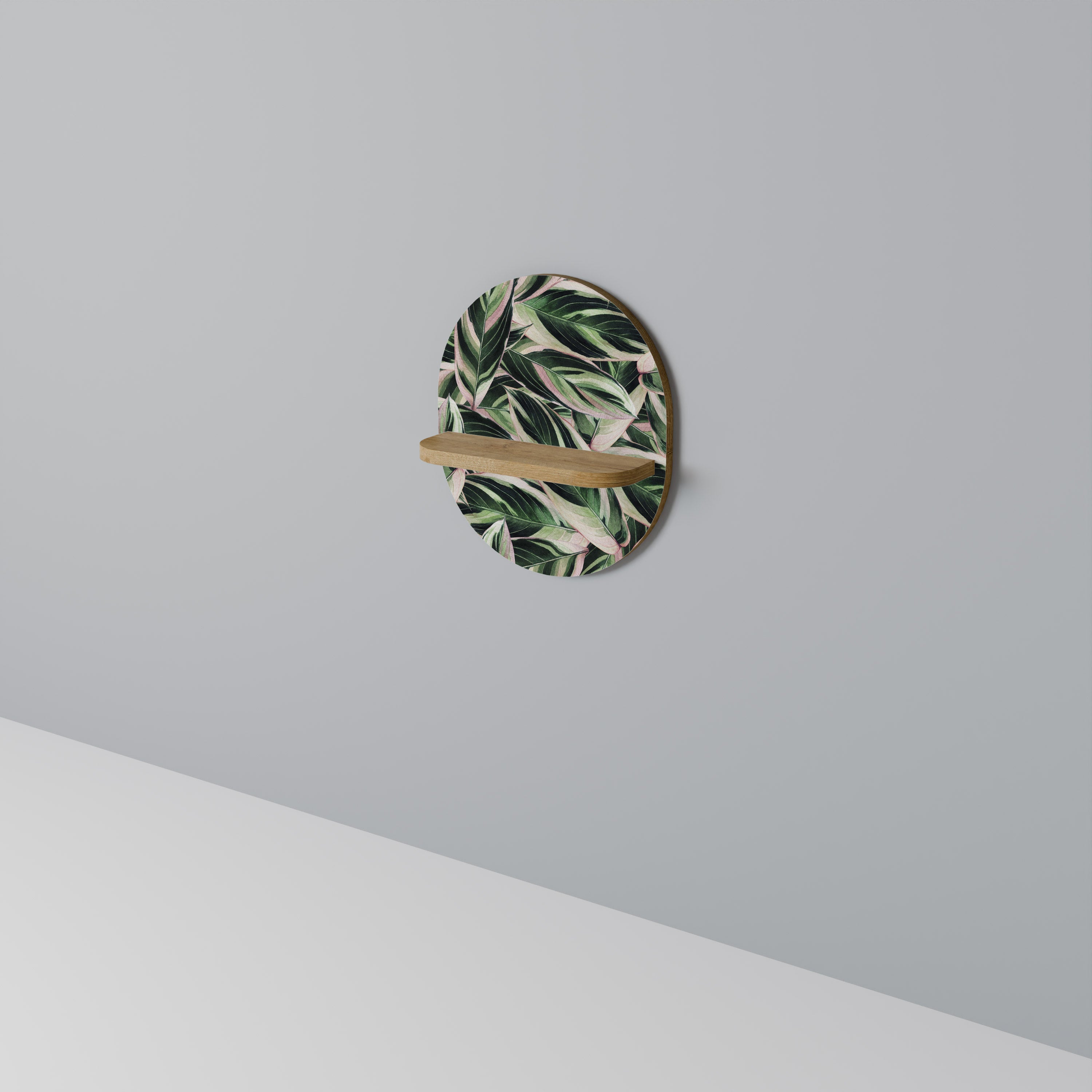 Étagère d'art ovale EERIE STROMANTHE effet chêne