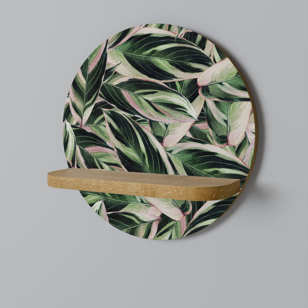 Étagère d'art ronde EERIE STROMANTHE effet chêne