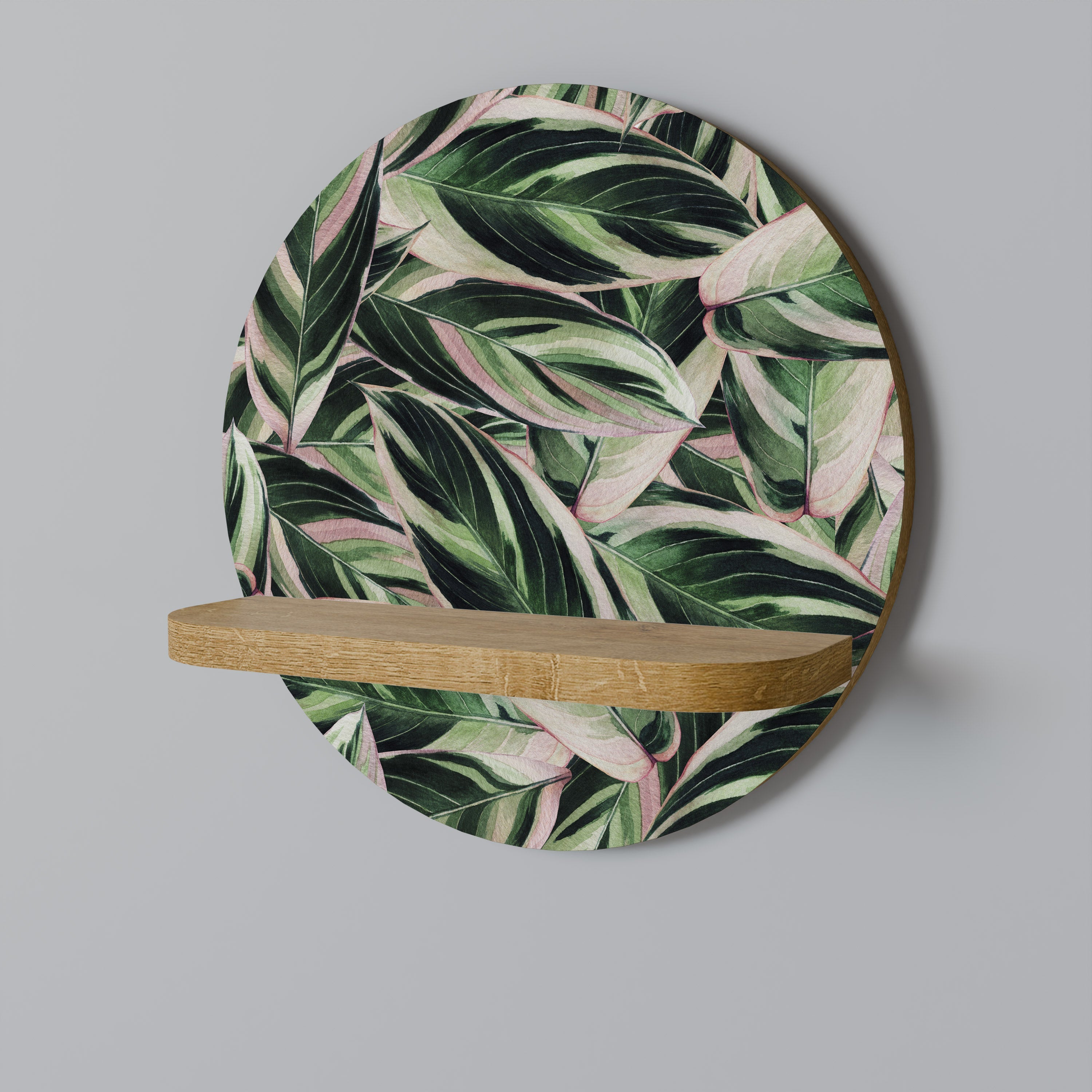 Étagère d'art ronde EERIE STROMANTHE effet chêne