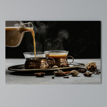 STEAMING SIPS OF SERENITY Horizontal Canvas Print