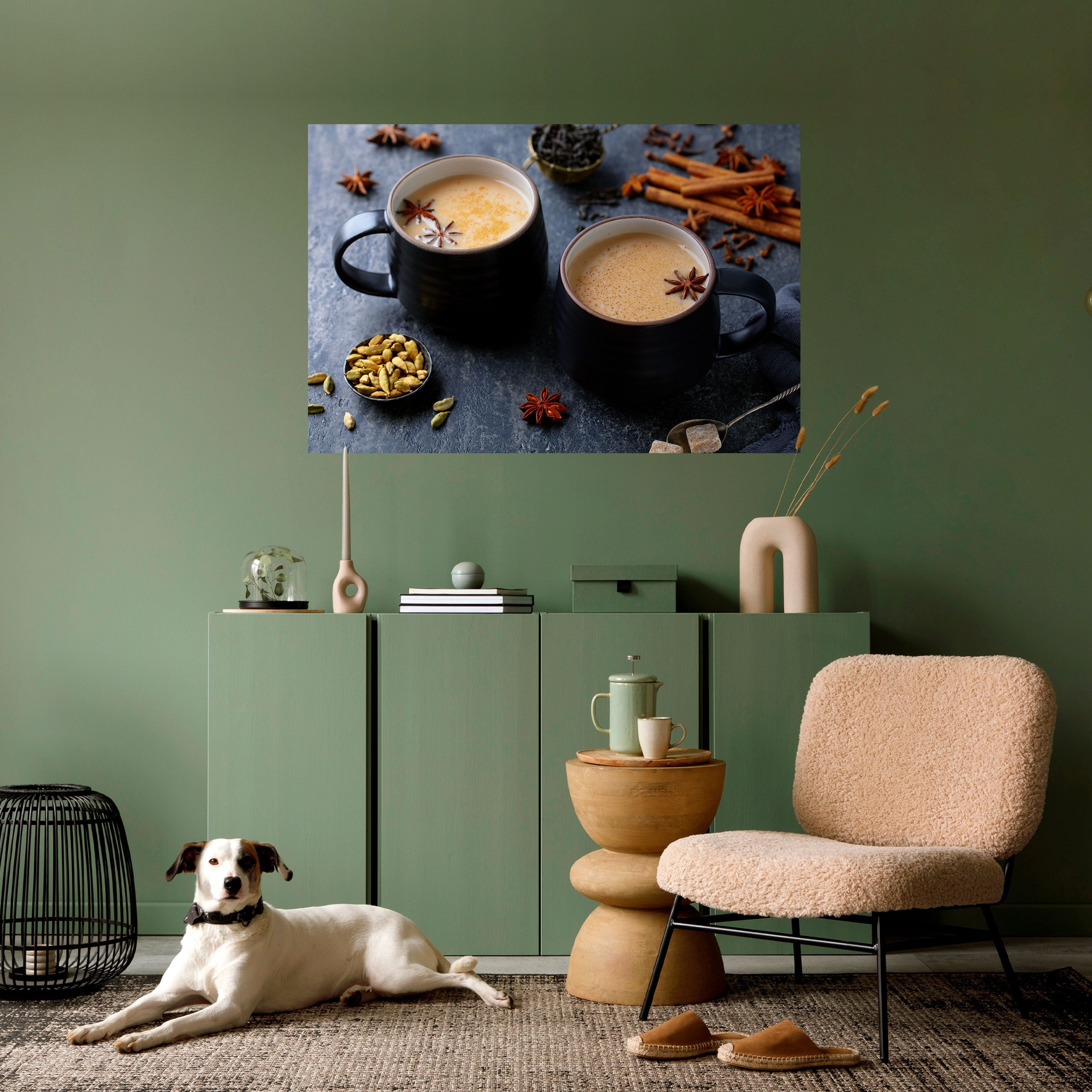 Affiche horizontale autocollante « CHALEUR DANS UNE TASSE »