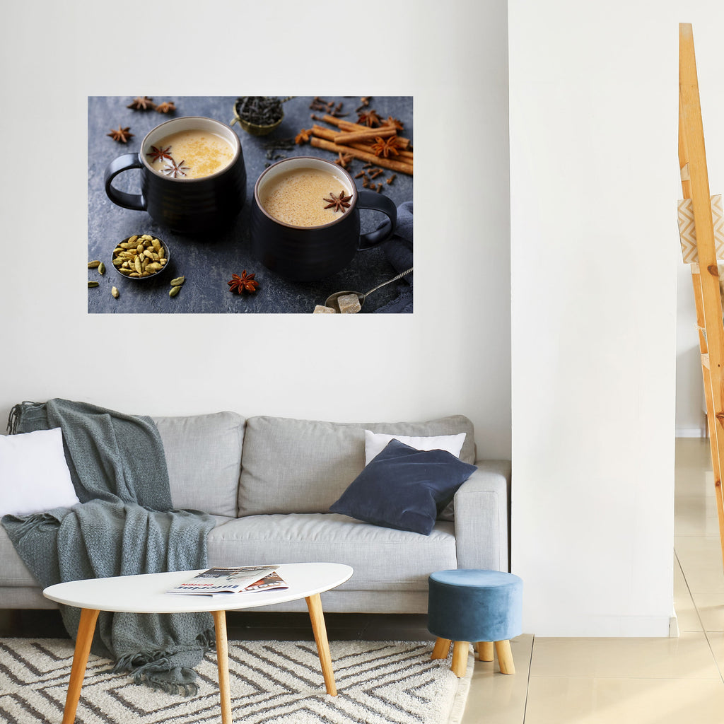 Affiche horizontale autocollante « CHALEUR DANS UNE TASSE »