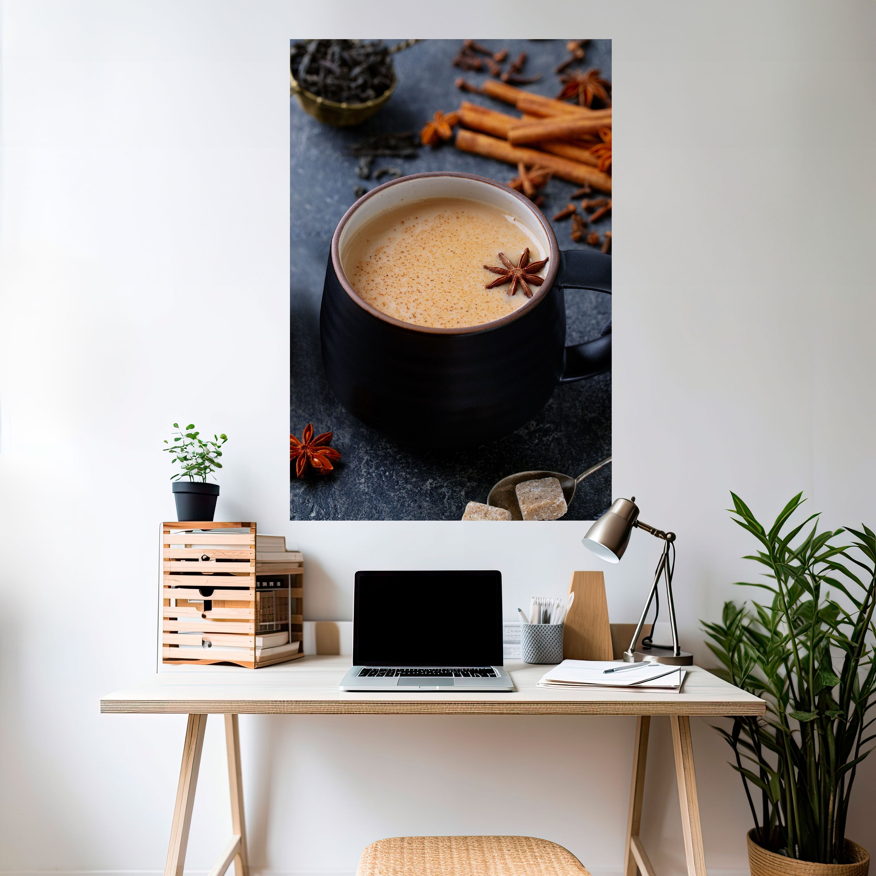 Affiche verticale autocollante « CHALEUR DANS UNE TASSE »