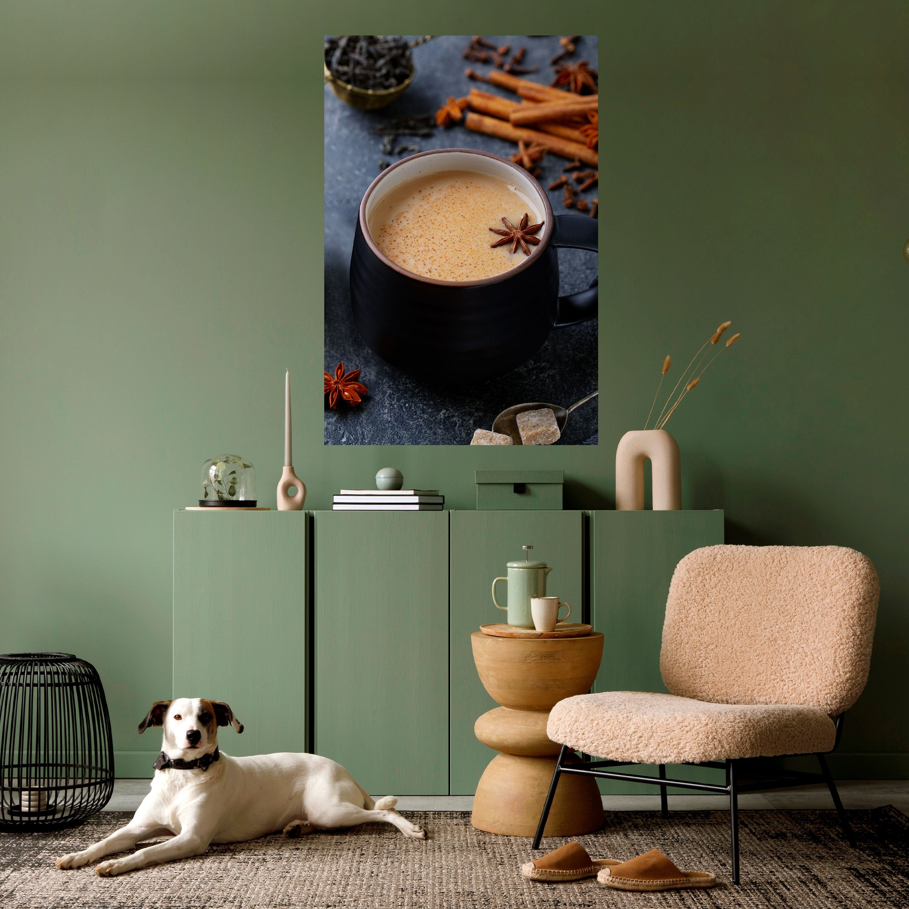 Affiche verticale autocollante « CHALEUR DANS UNE TASSE »