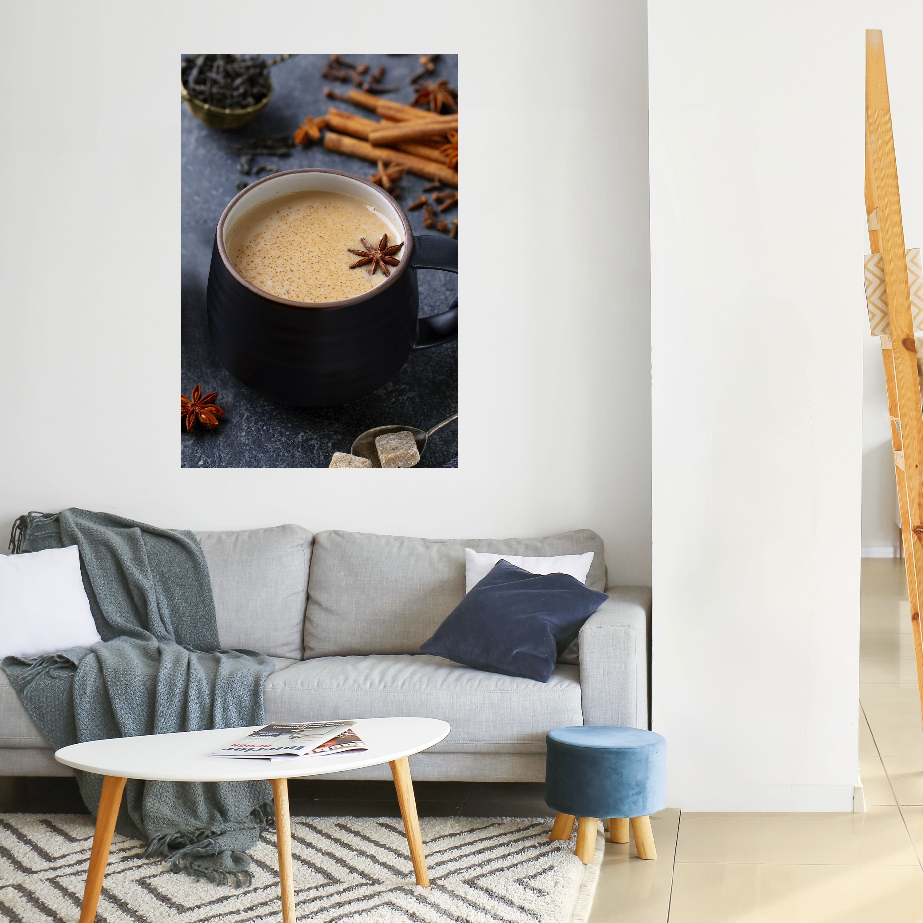 Affiche verticale autocollante « CHALEUR DANS UNE TASSE »